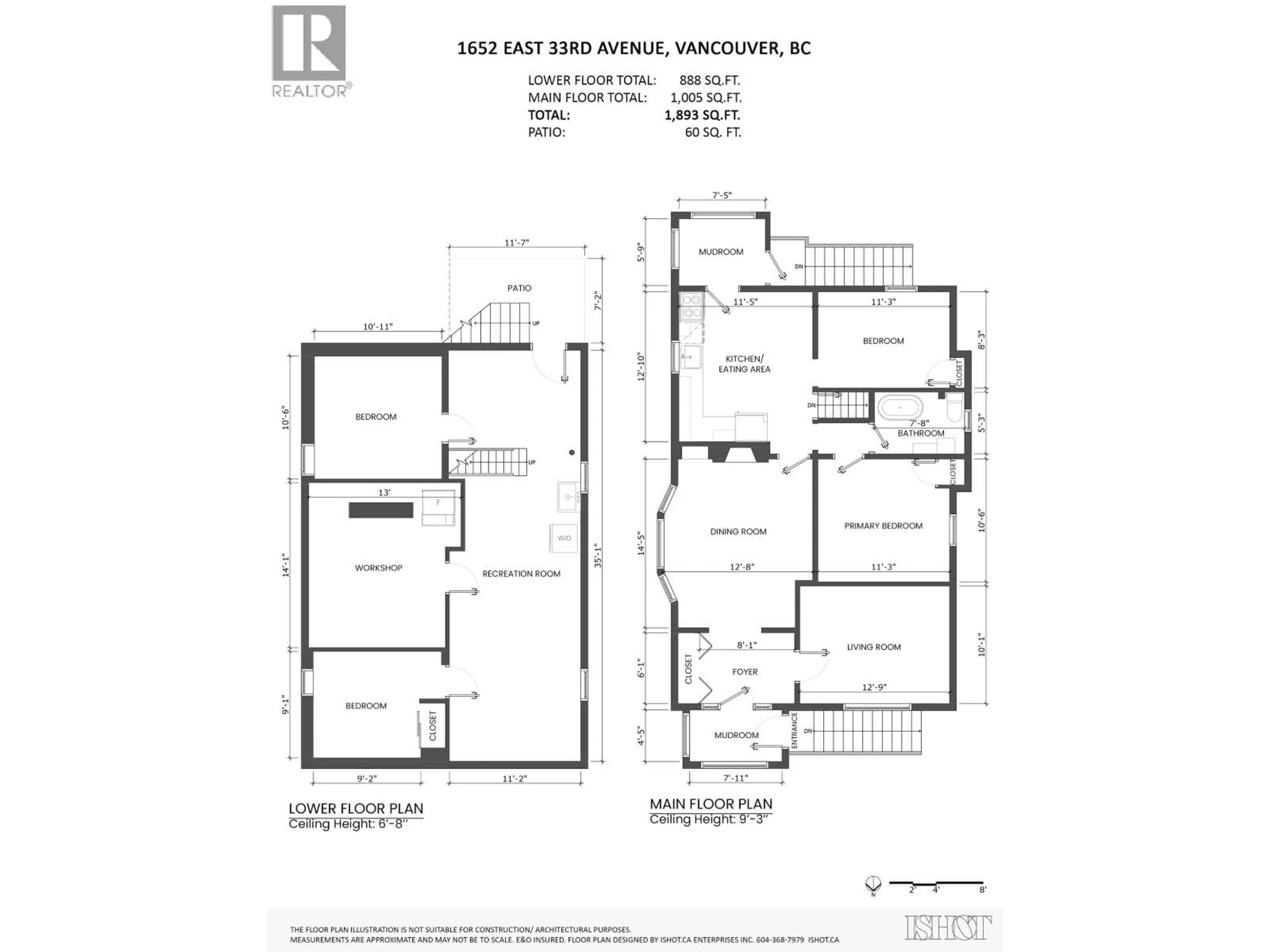 Floor plan for 1652 33RD AVENUE, Vancouver British Columbia V5N3C8
