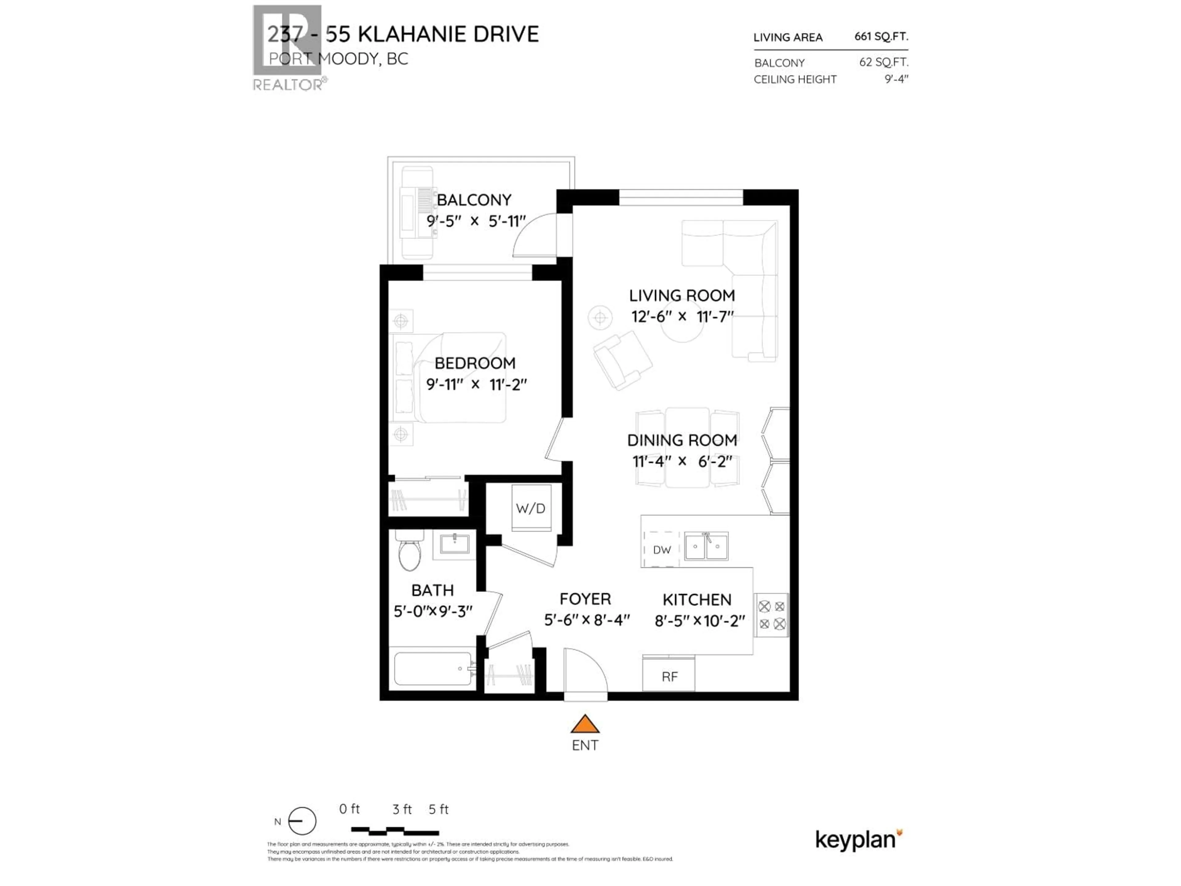Floor plan for 237 - 55 KLAHANIE DRIVE, Port Moody British Columbia V3H0M9