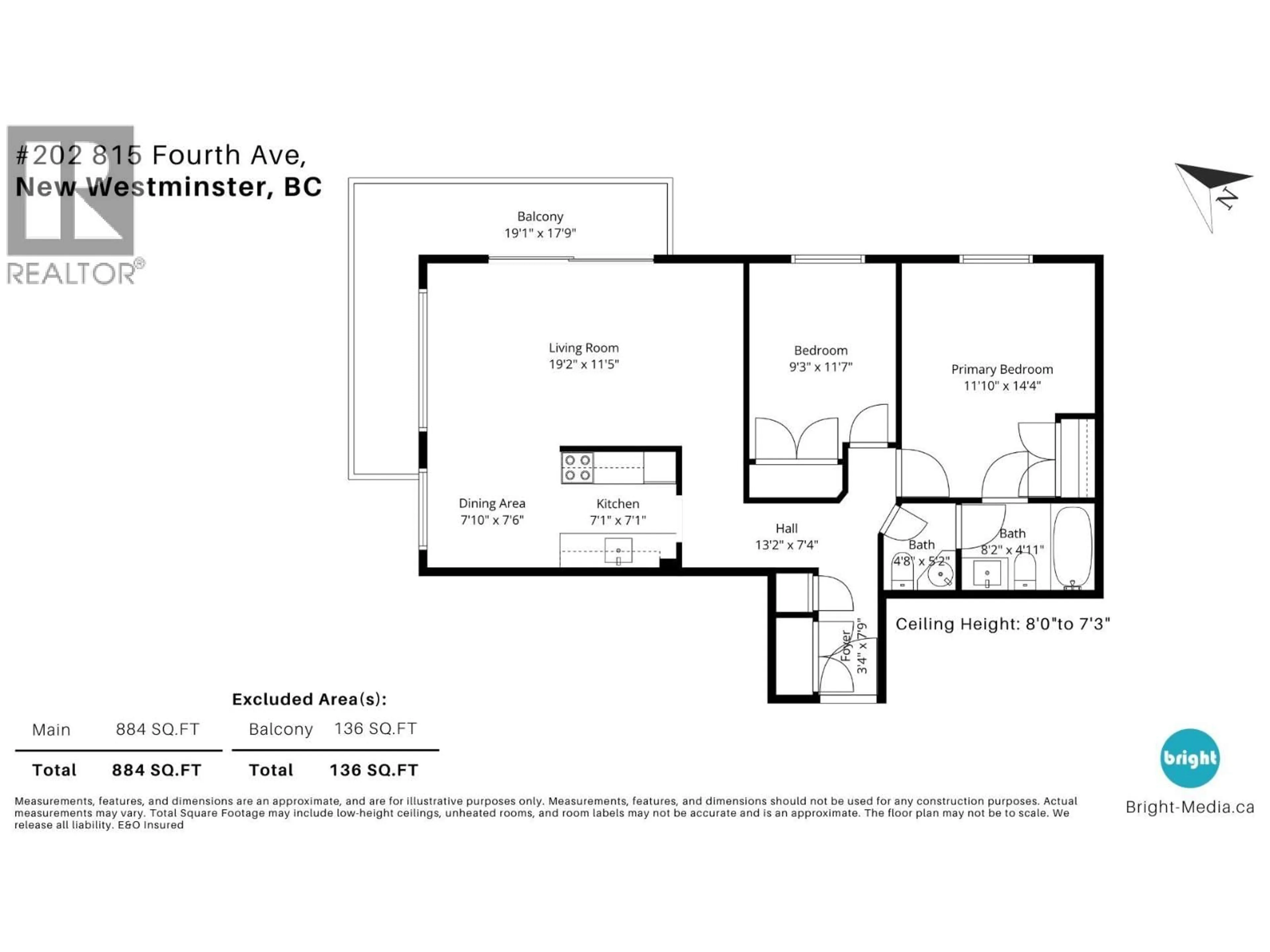 Floor plan for 202 - 815 FOURTH AVENUE, New Westminster British Columbia V3M1S8