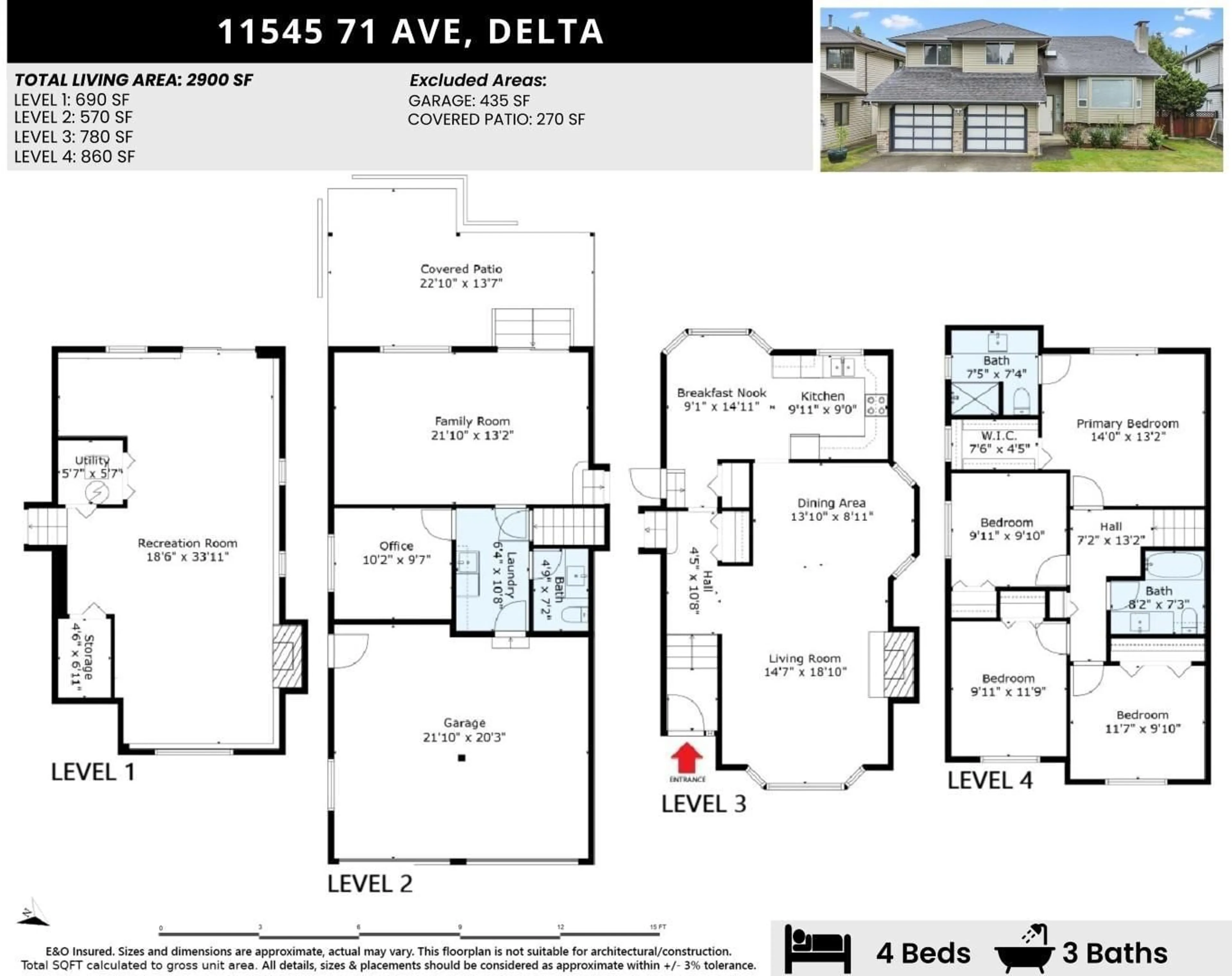 Floor plan for 11545 71, Delta British Columbia V4E3L3