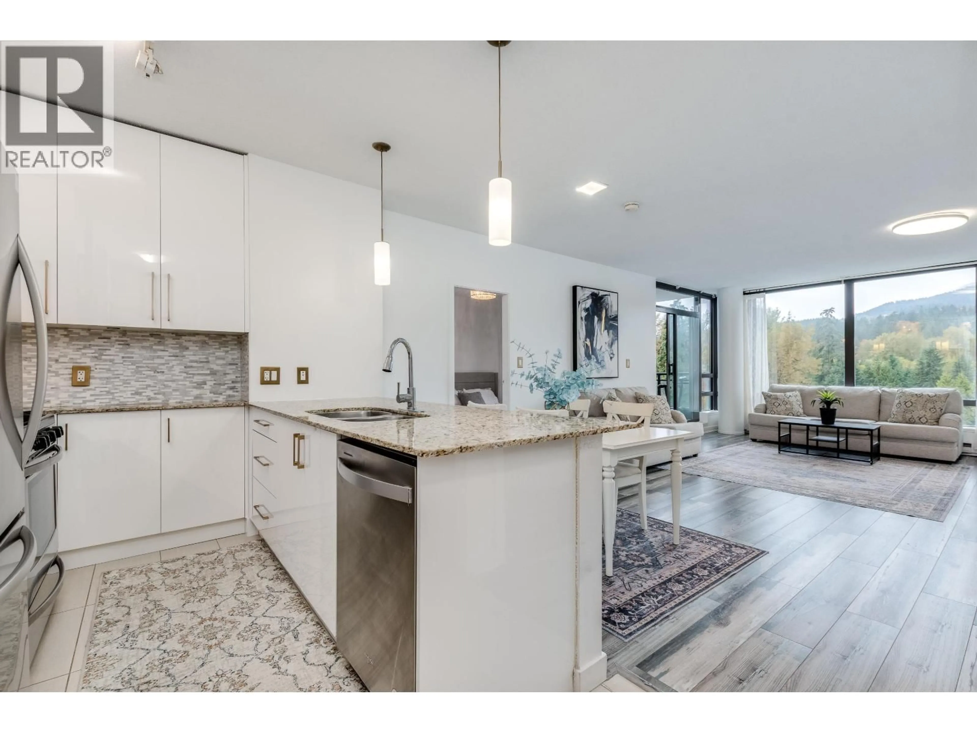 Open concept kitchen, ceramic/tile floor for 507 - 110 BREW STREET, Port Moody British Columbia V3H0E4