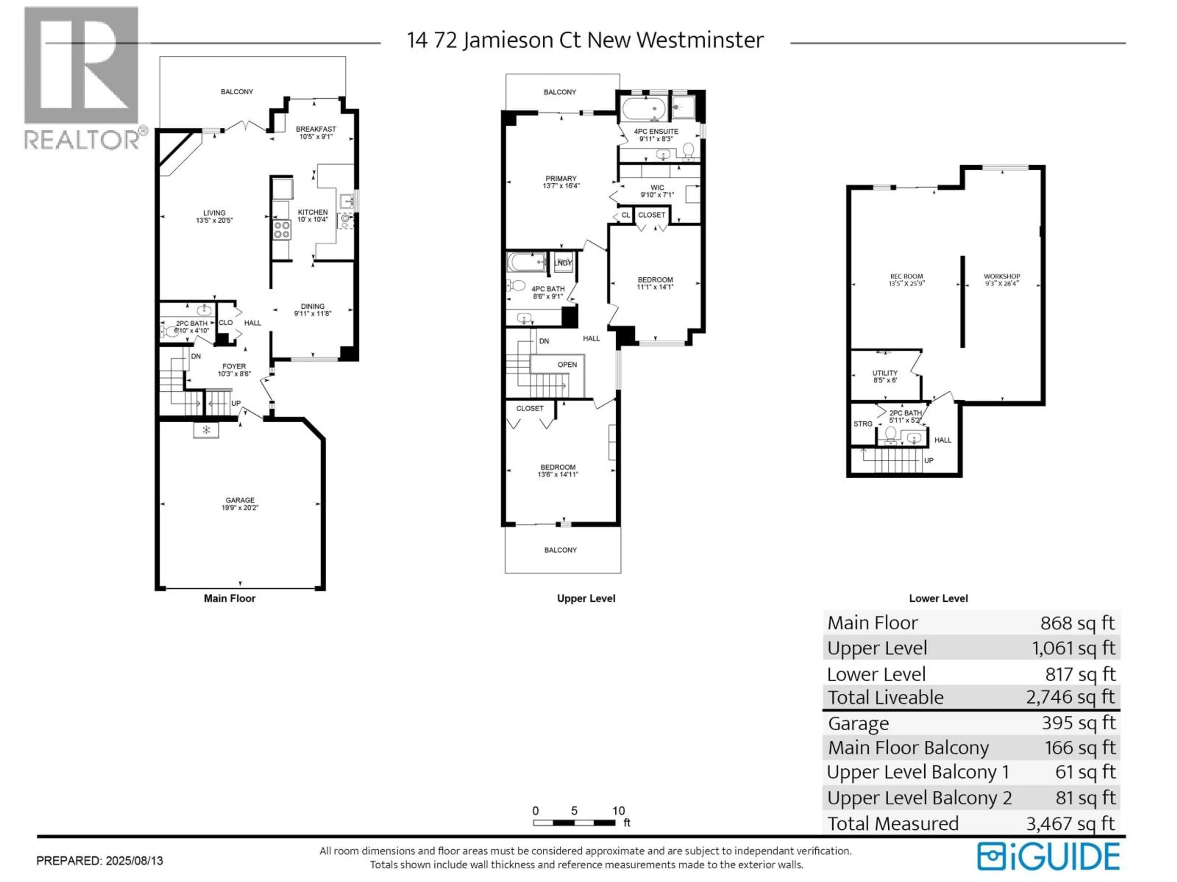 Floor plan for 14 - 72 JAMIESON COURT, New Westminster British Columbia V3L5R6