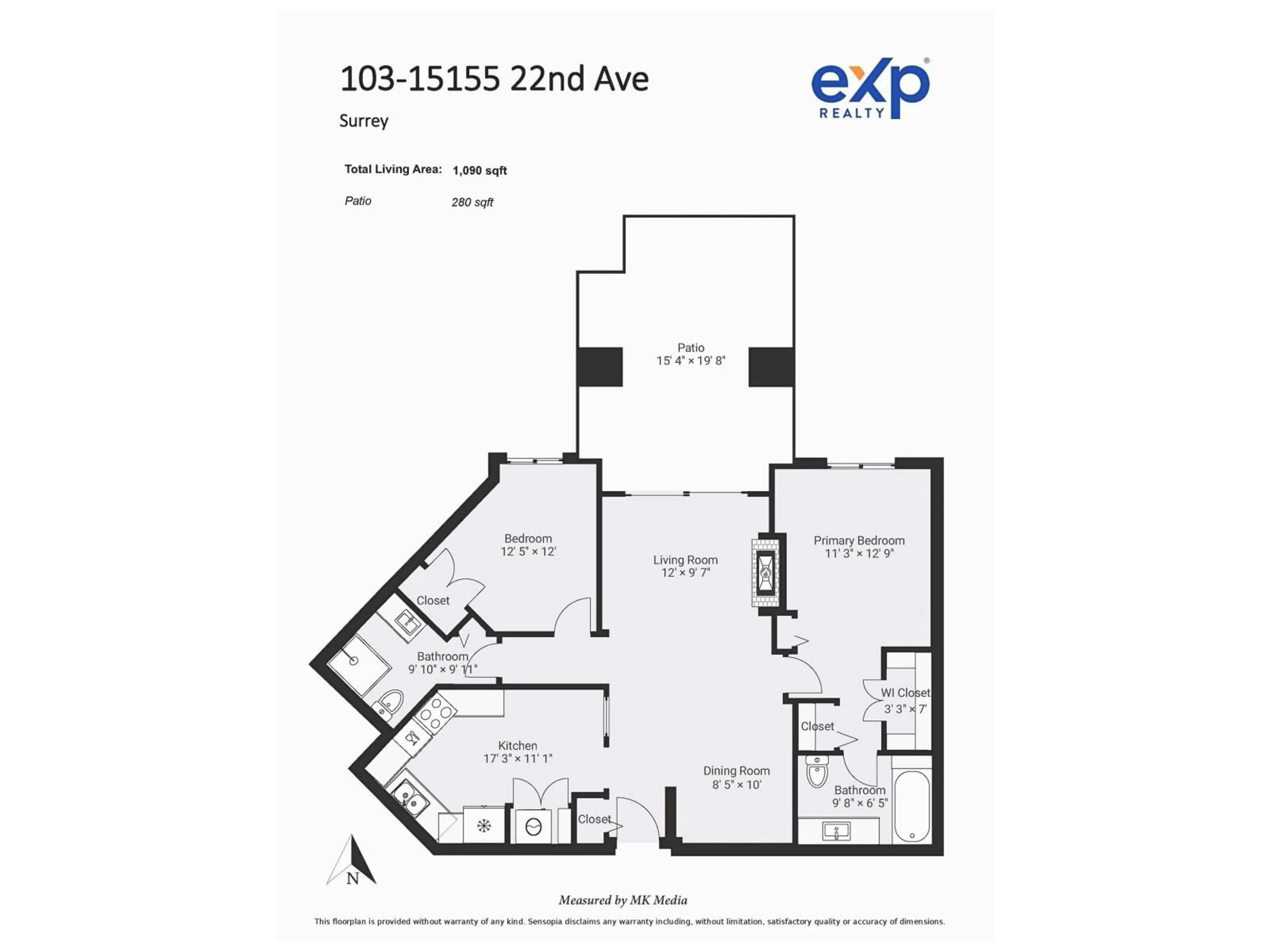 Floor plan for 103 - 15155 22, Surrey British Columbia V4A9T4