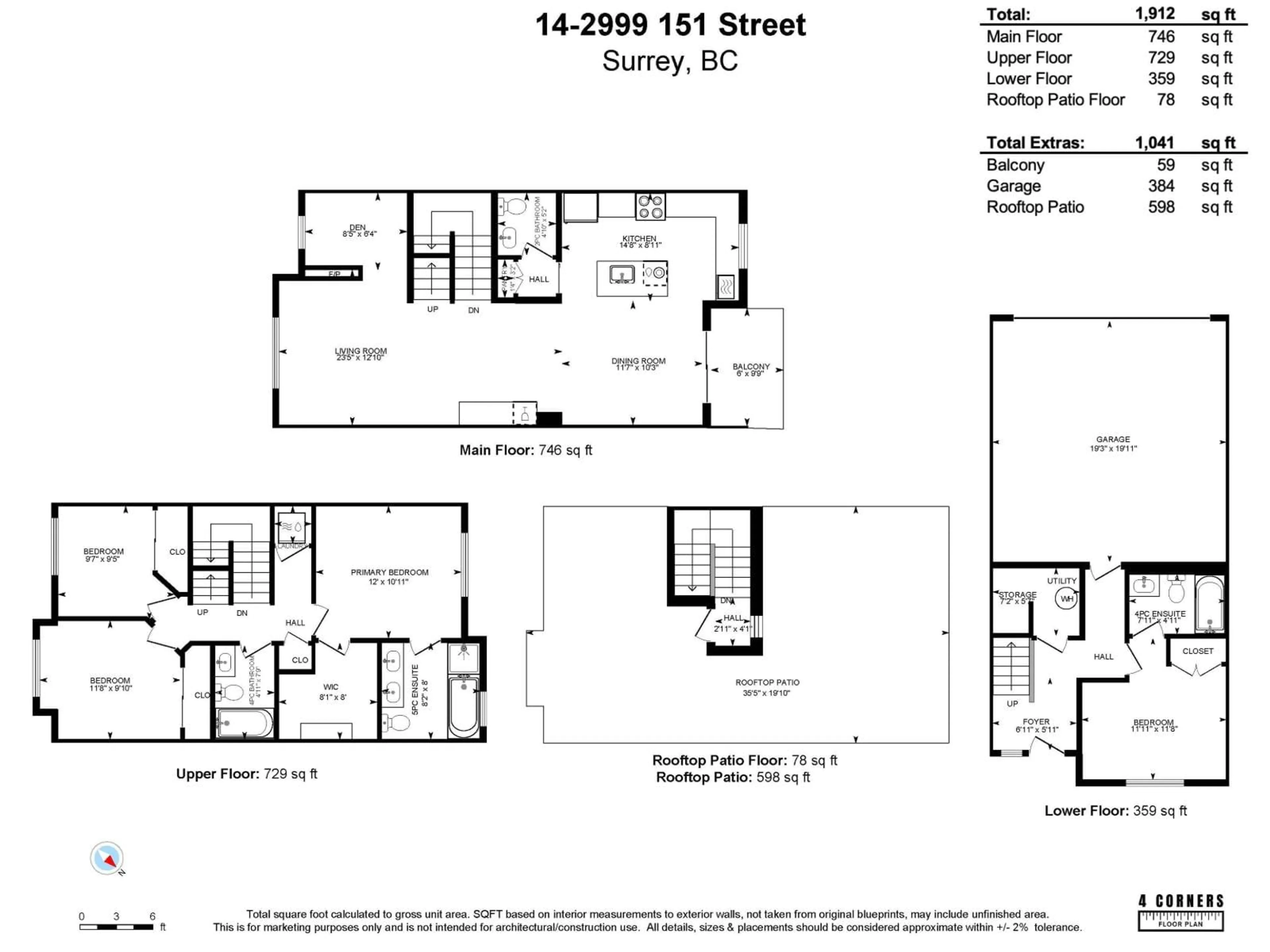 Floor plan for 14 - 2999 151, Surrey British Columbia V4P0G1