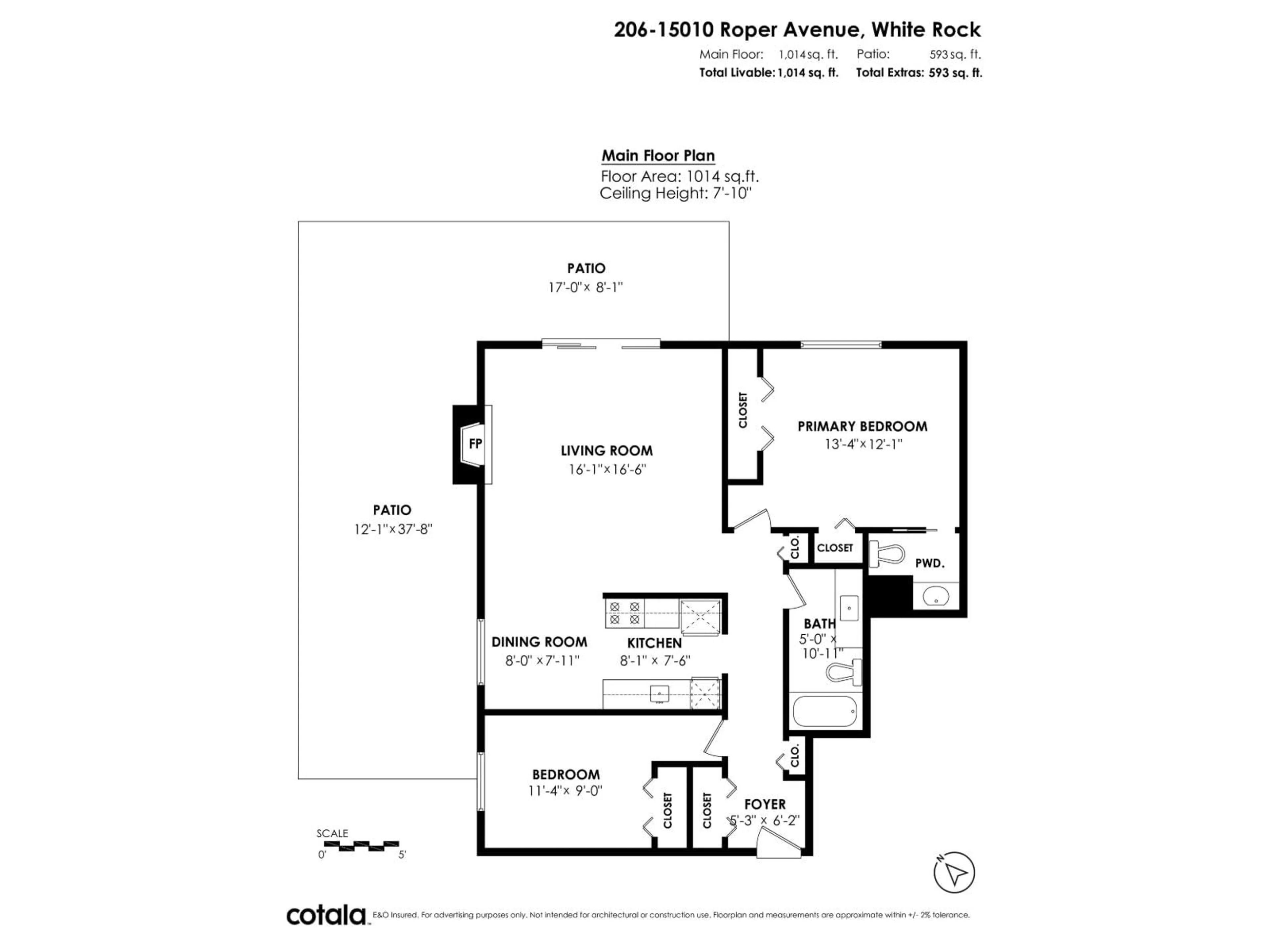 Floor plan for 206 - 15010 ROPER, White Rock British Columbia V4B5A9