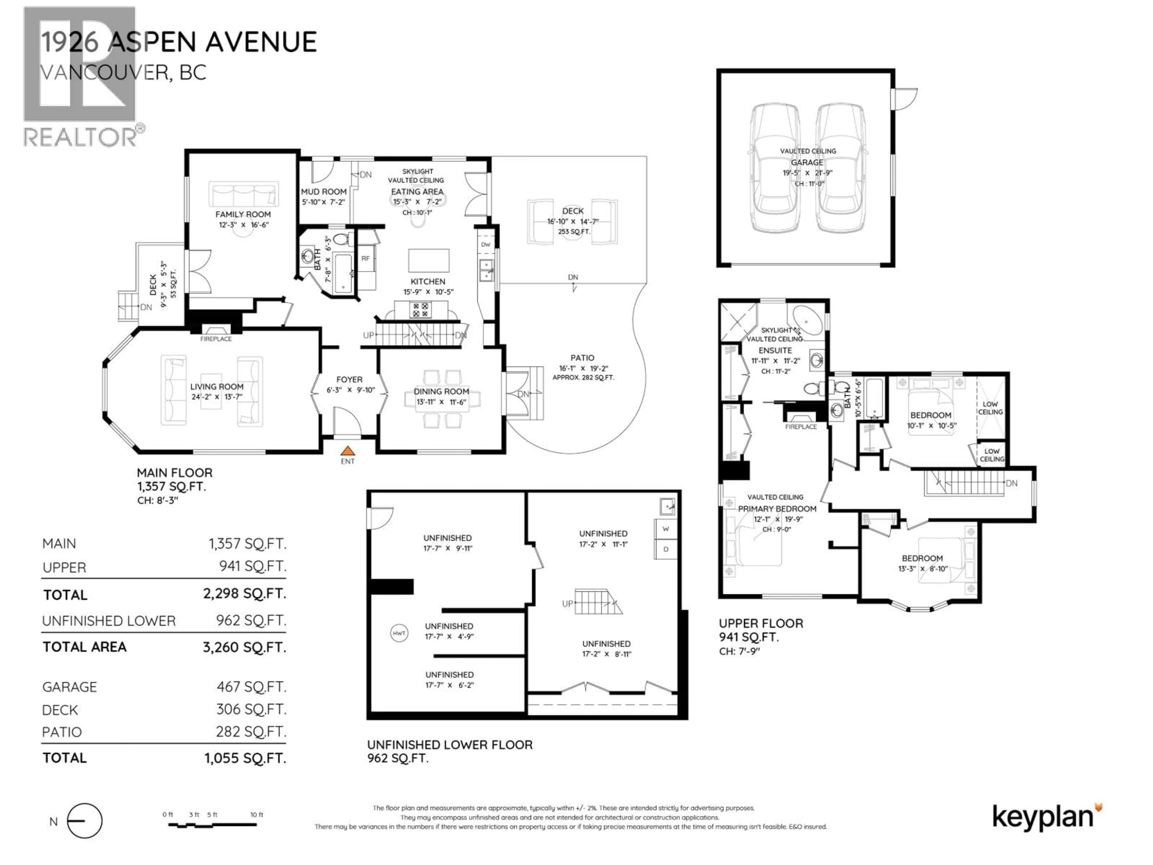 Floor plan for 1926 ASPEN AVENUE, Vancouver British Columbia V6M1E4