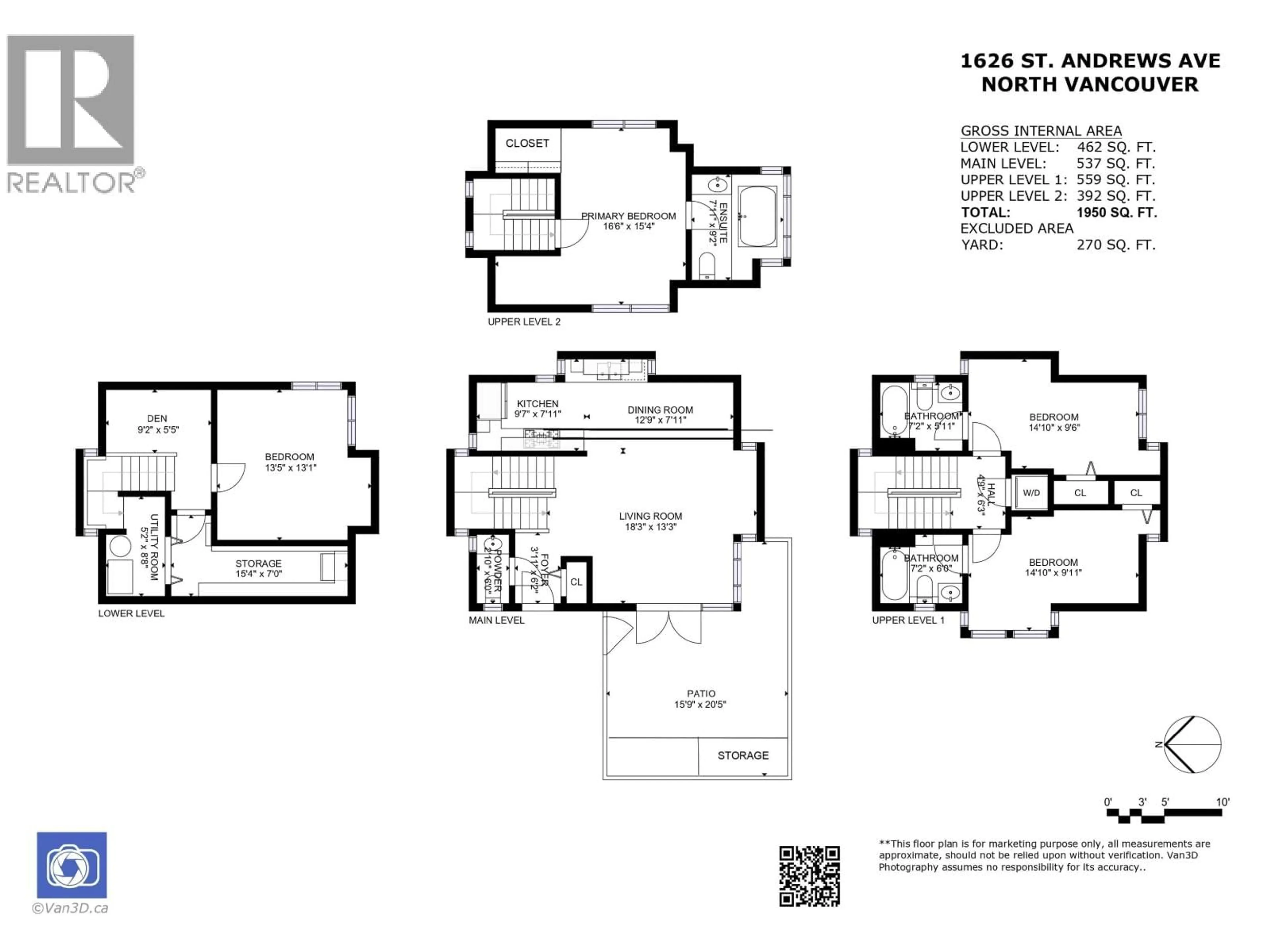 Floor plan for 1626 ST. ANDREWS AVENUE, North Vancouver British Columbia V7L3L6