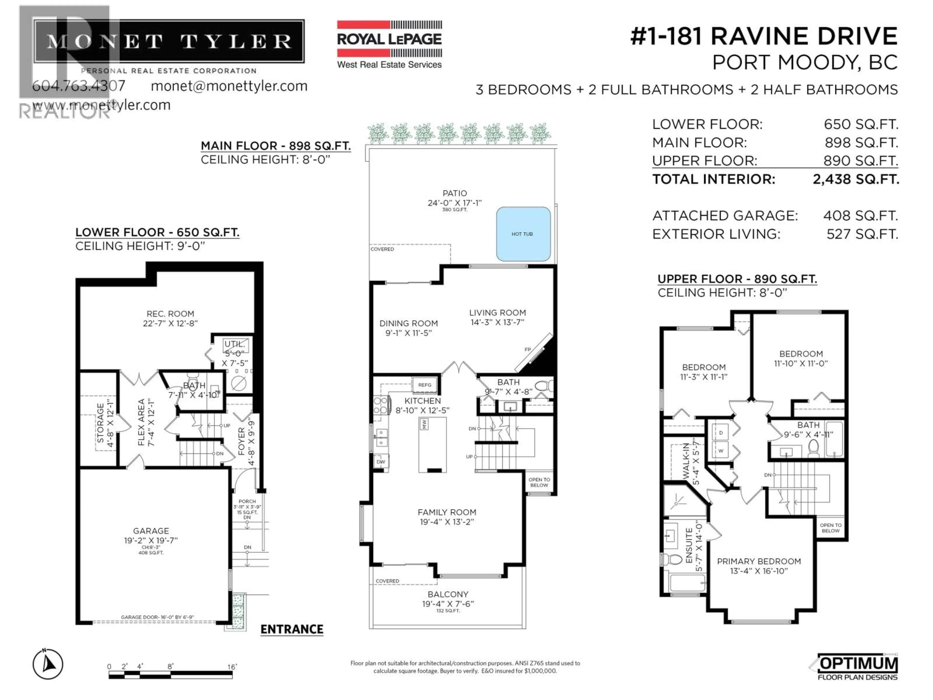 Floor plan for 1 - 181 RAVINE DRIVE, Port Moody British Columbia V3H4T3