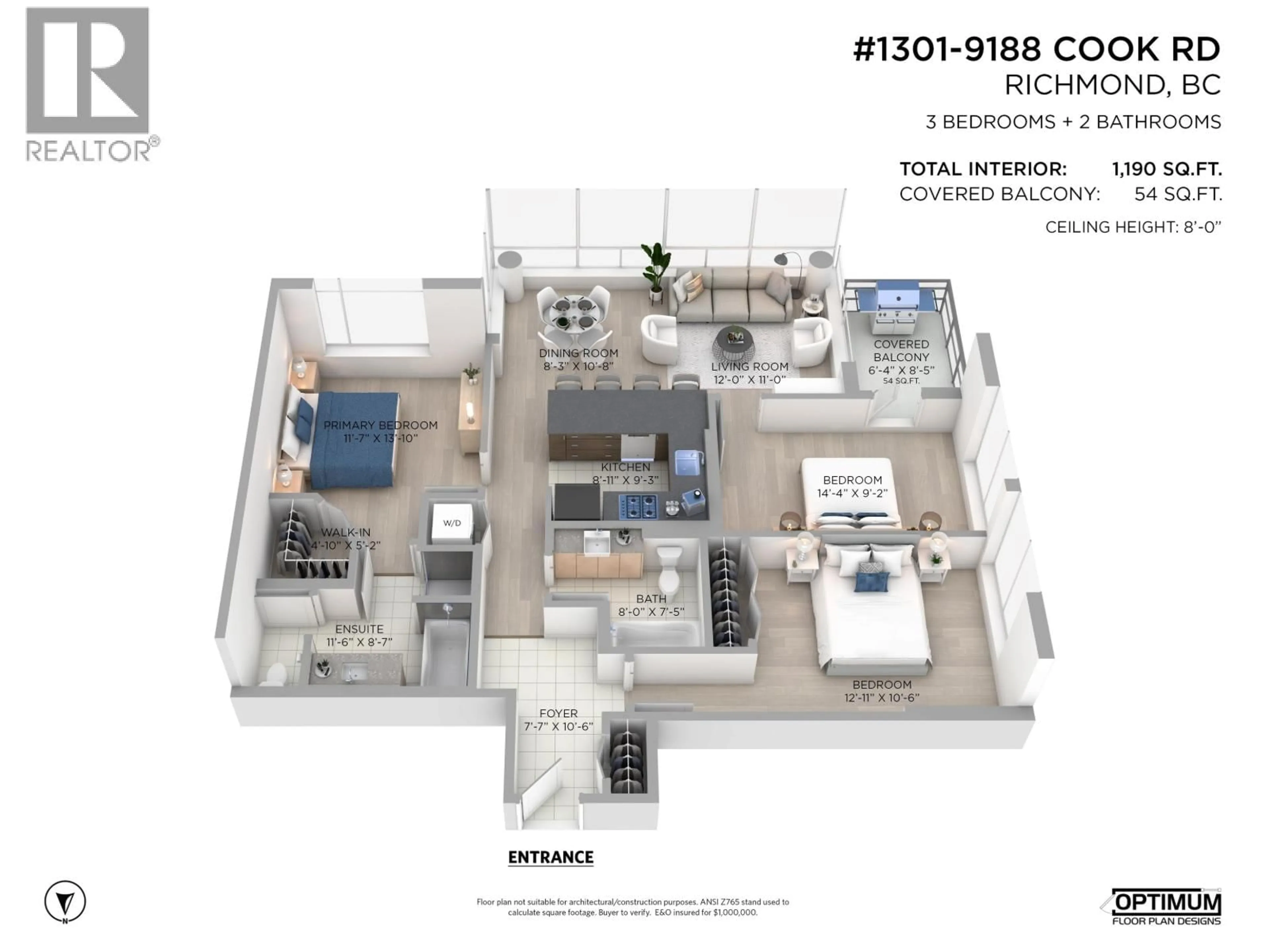 Floor plan for 1301 - 9188 COOK ROAD, Richmond British Columbia V6Y4M1