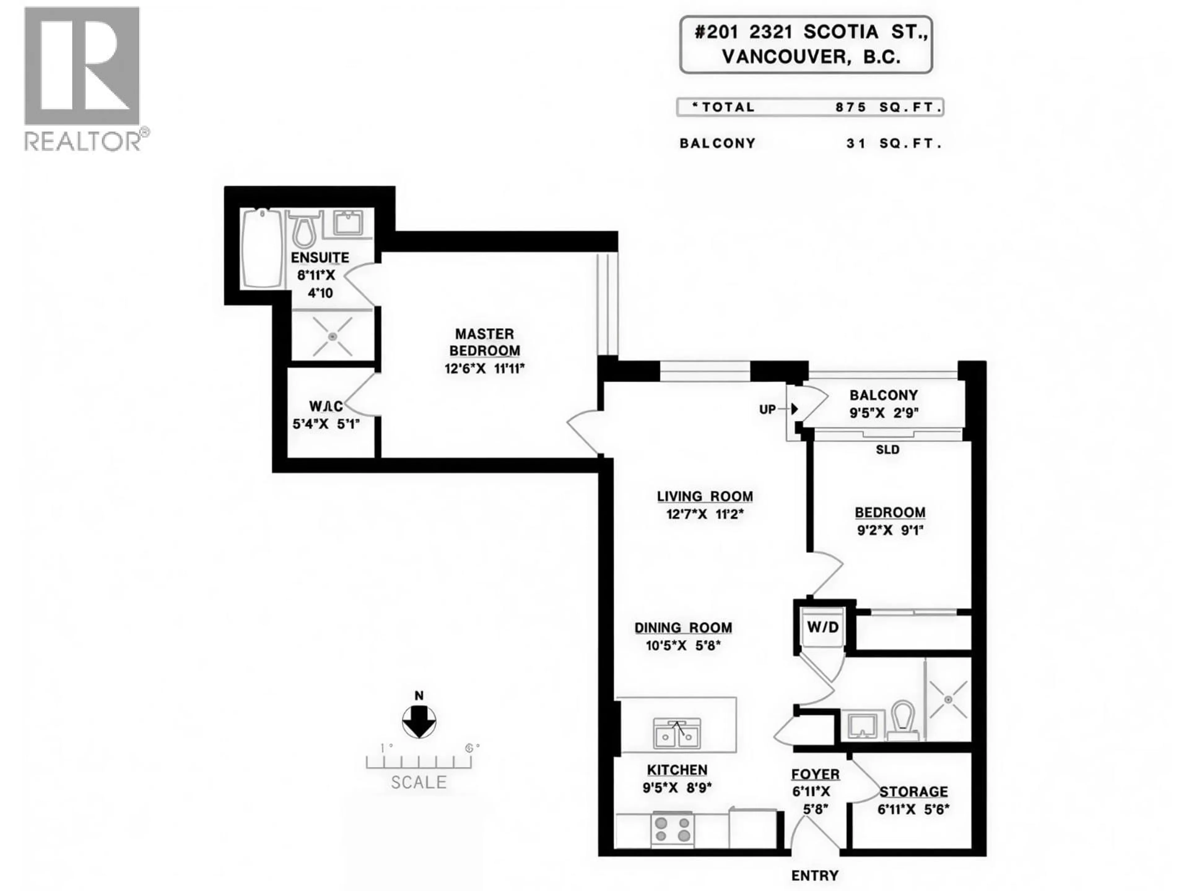 Floor plan for 201 - 2321 SCOTIA STREET, Vancouver British Columbia V5T0A8