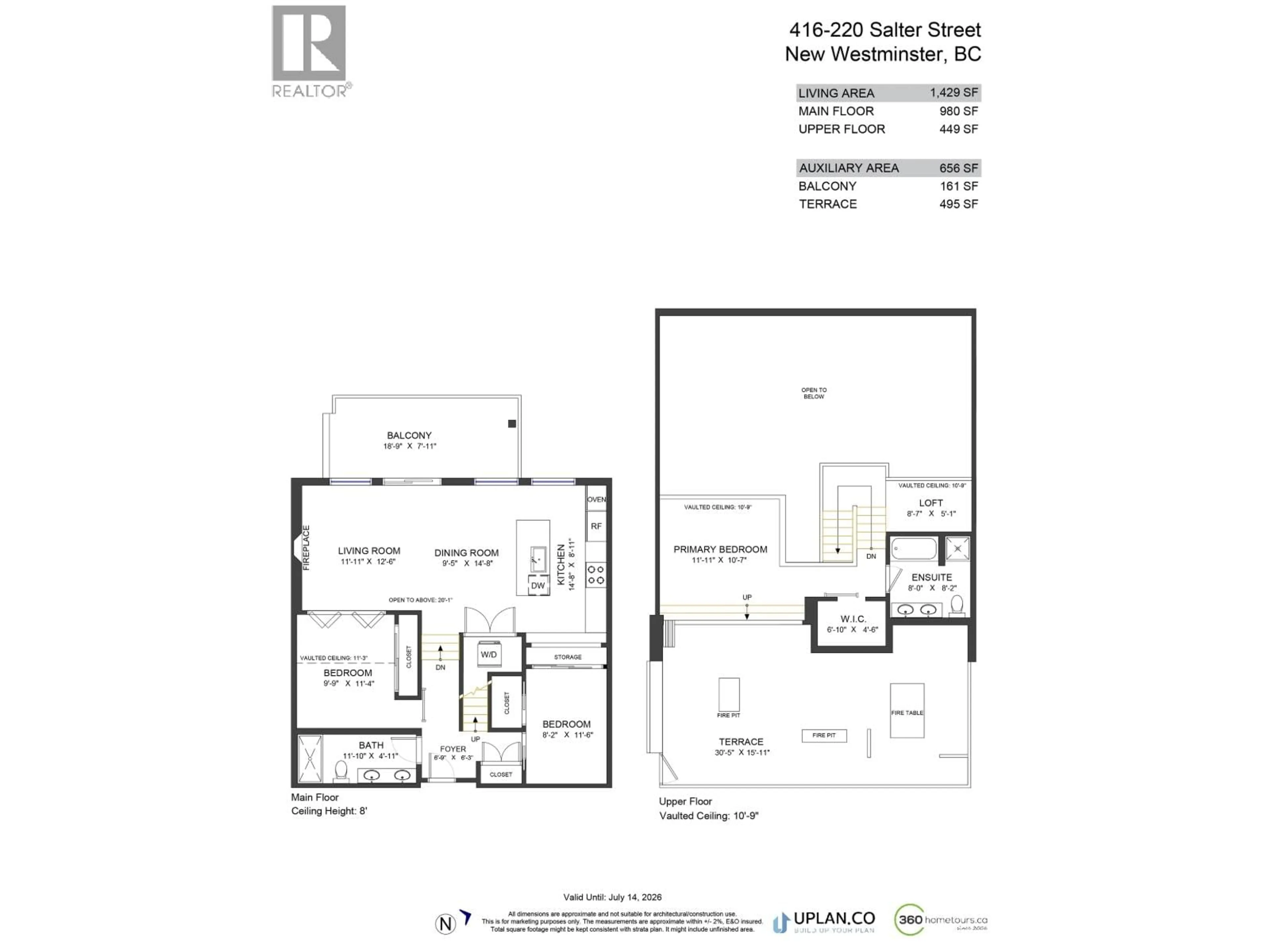 Floor plan for 416 - 220 SALTER STREET, New Westminster British Columbia V3M0H4