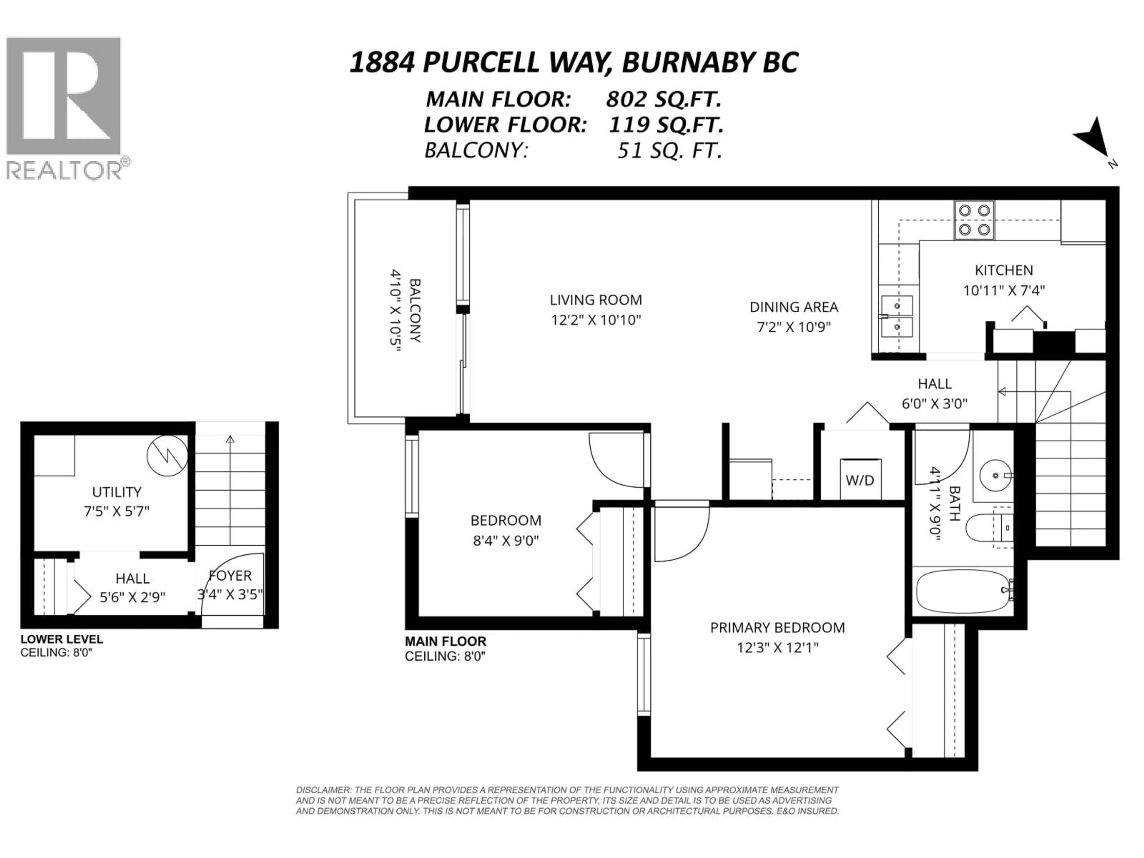 Floor plan for 1884 PURCELL WAY, North Vancouver British Columbia V7J3K3