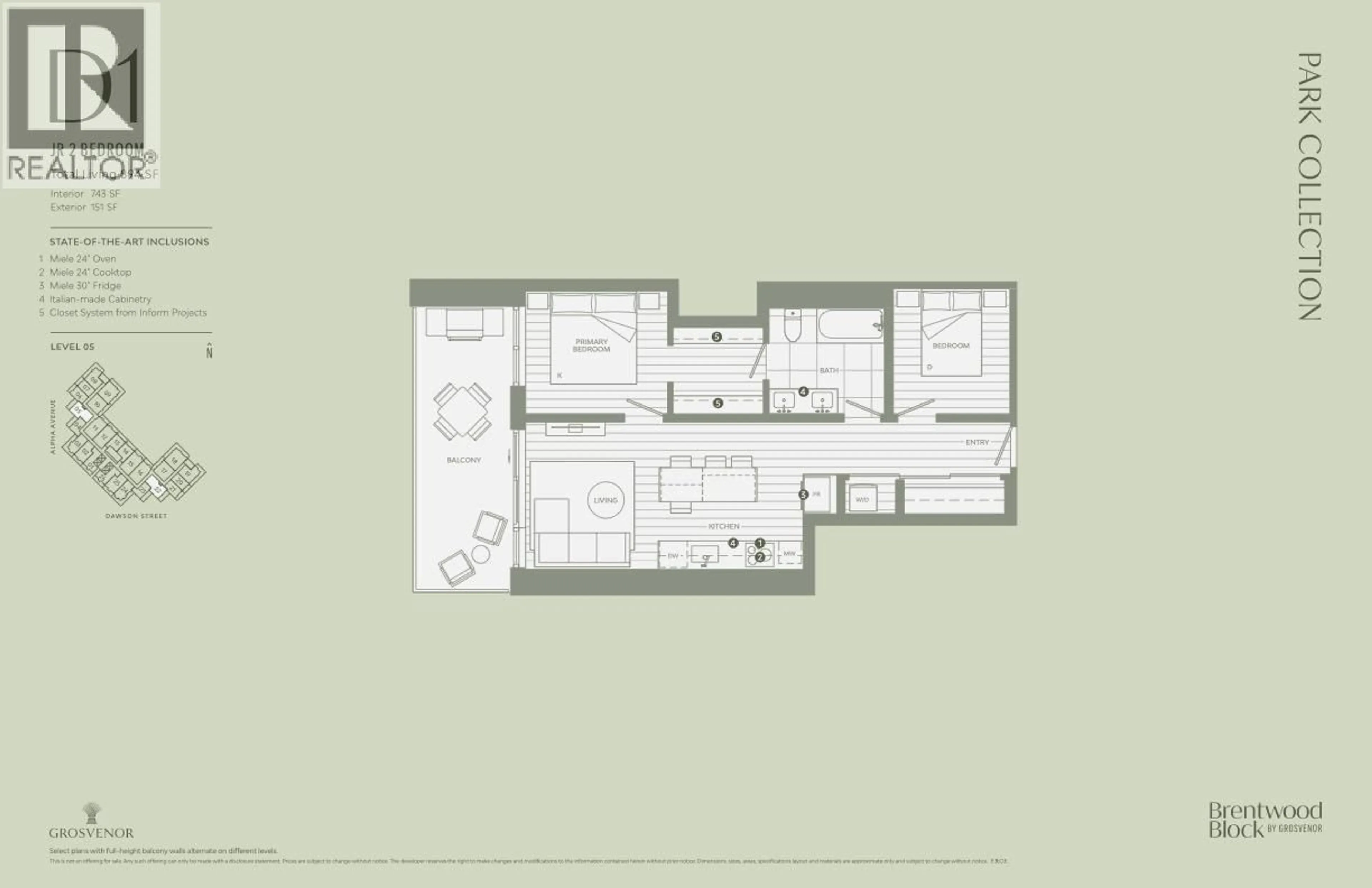 Floor plan for 505 - 2180 ALPHA AVENUE, Burnaby British Columbia V5C0K2