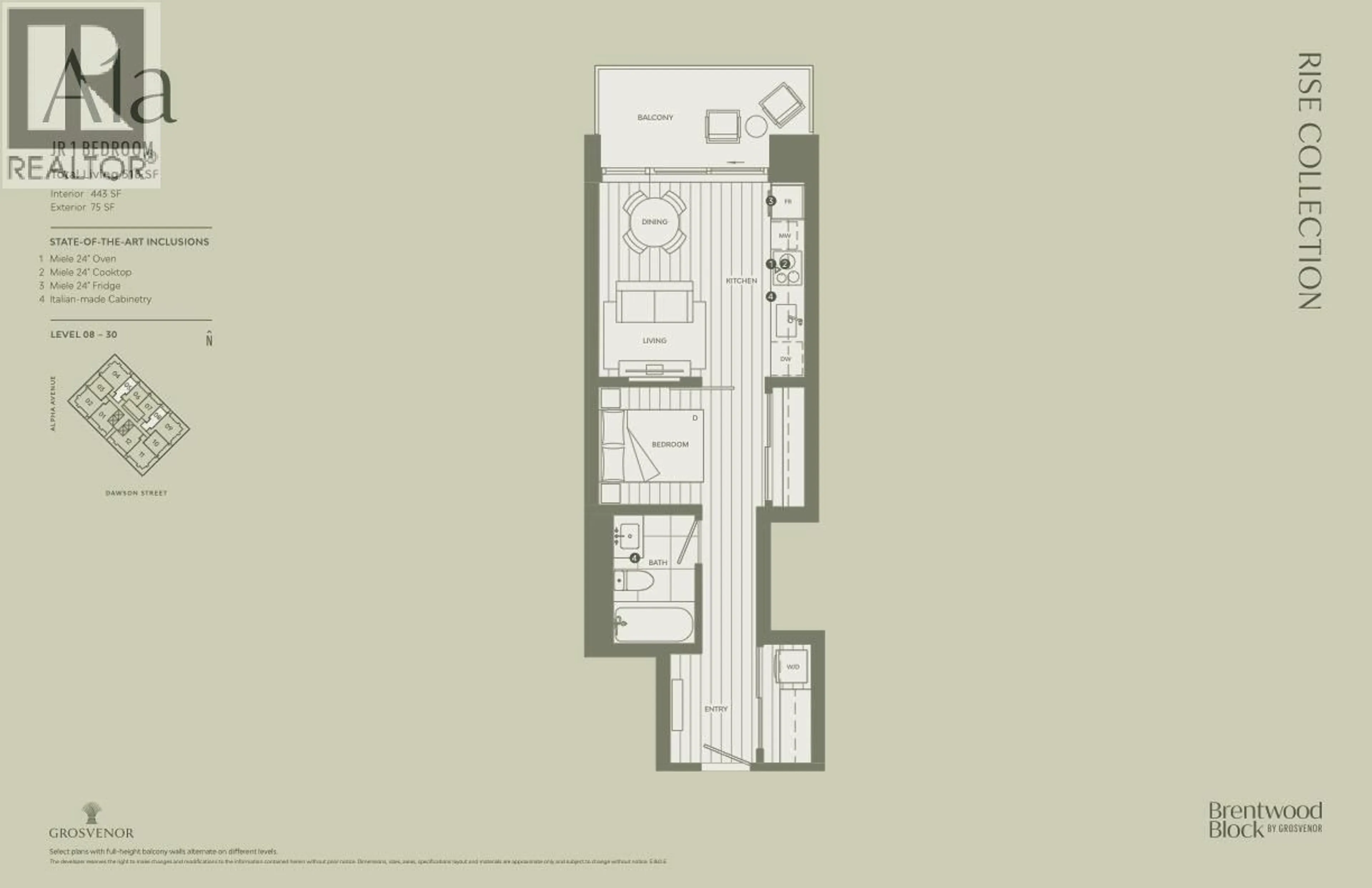 Floor plan for 808 - 2180 ALPHA AVENUE, Burnaby British Columbia V5C0K2