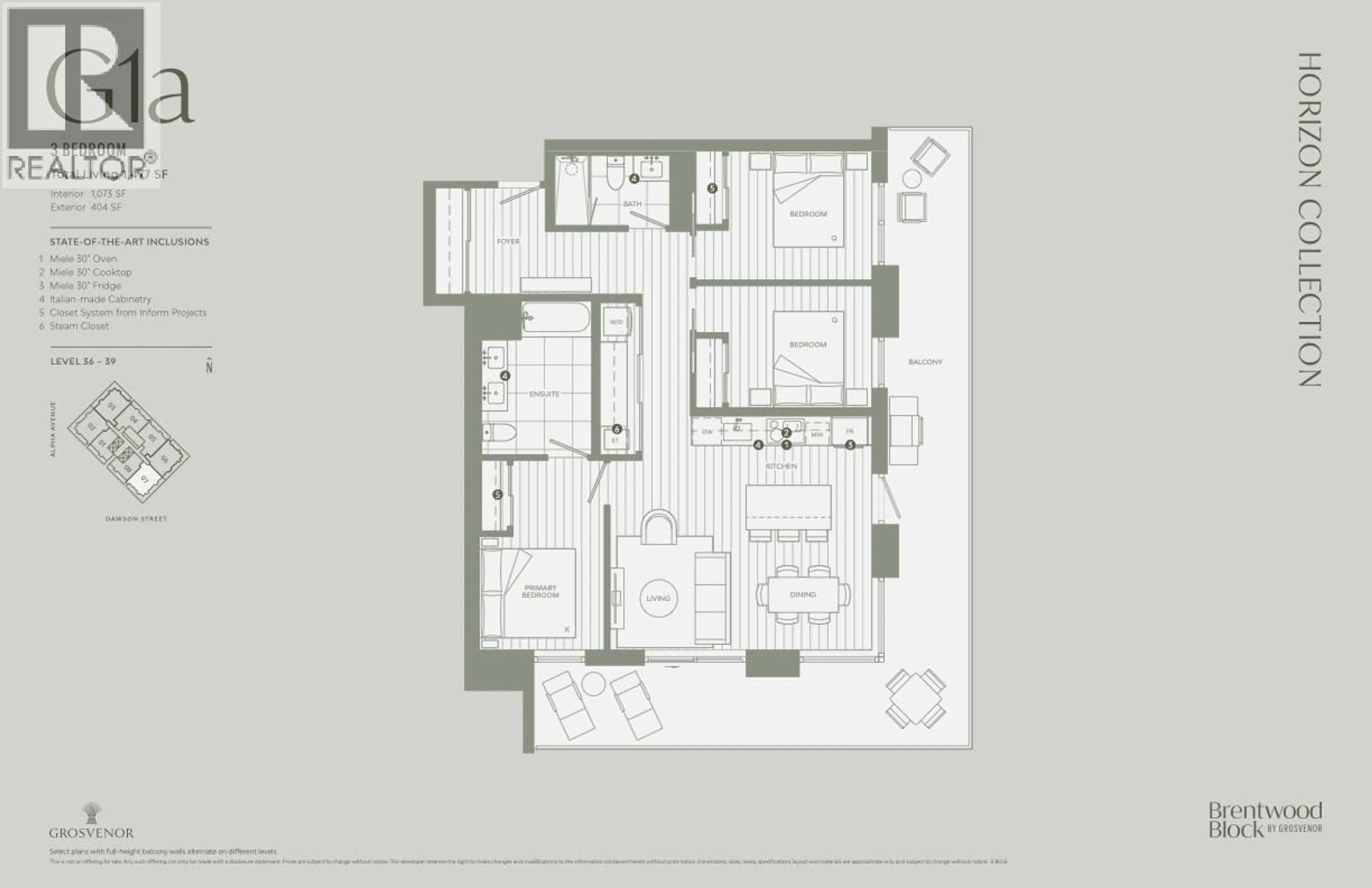 Floor plan for 3607 - 2180 ALPHA AVENUE, Burnaby British Columbia V5C0K2
