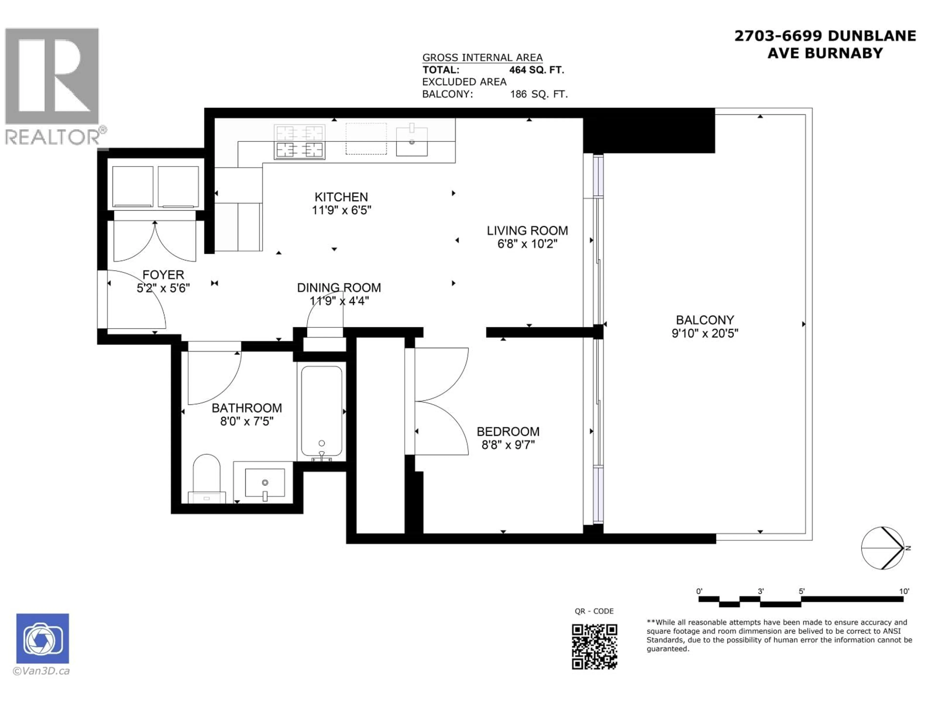 Floor plan for 2703 - 6699 DUNBLANE AVENUE, Burnaby British Columbia V5H0J8