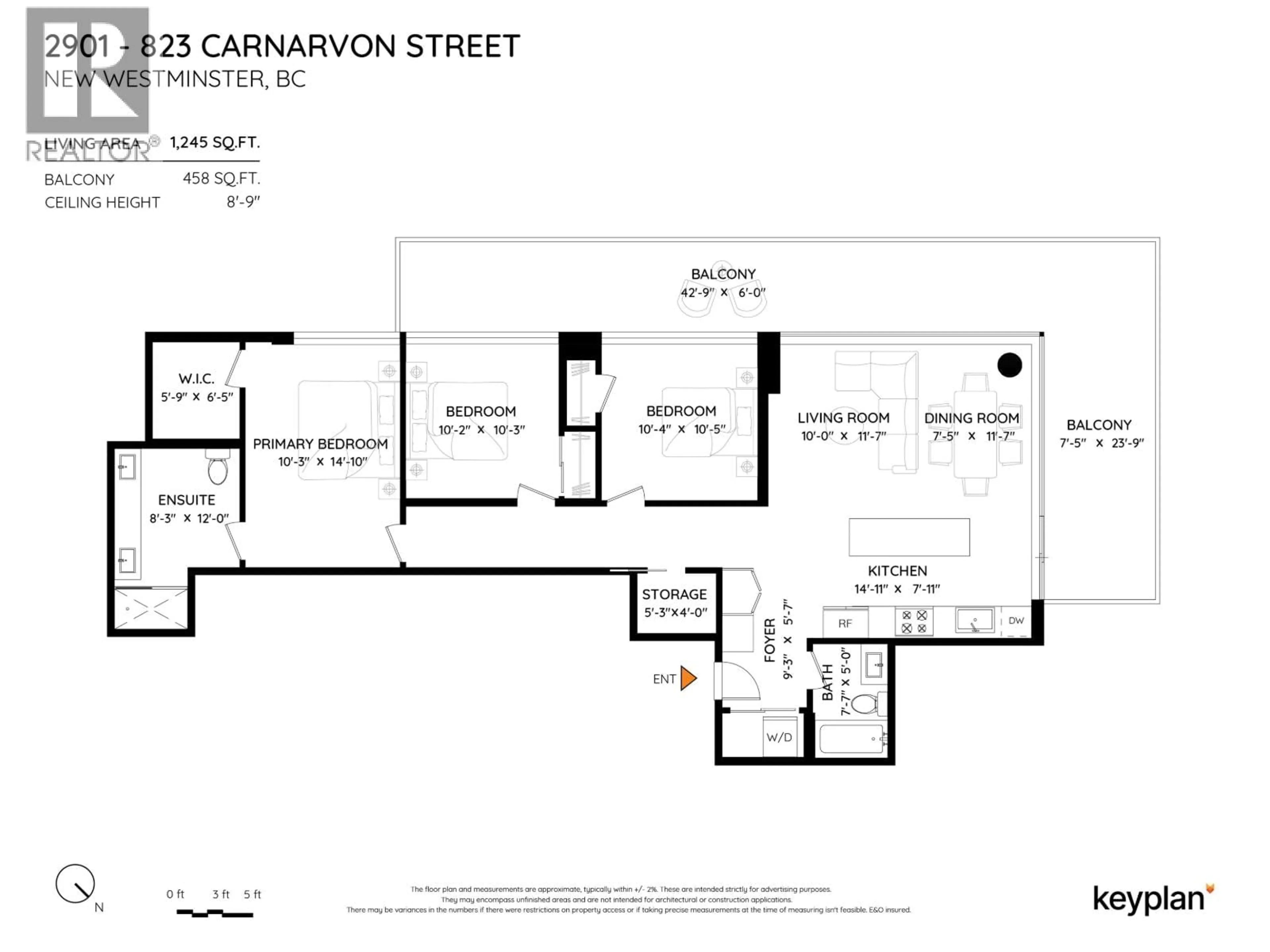 Floor plan for 2901 - 823 CARNARVON STREET, New Westminster British Columbia V3M0N5
