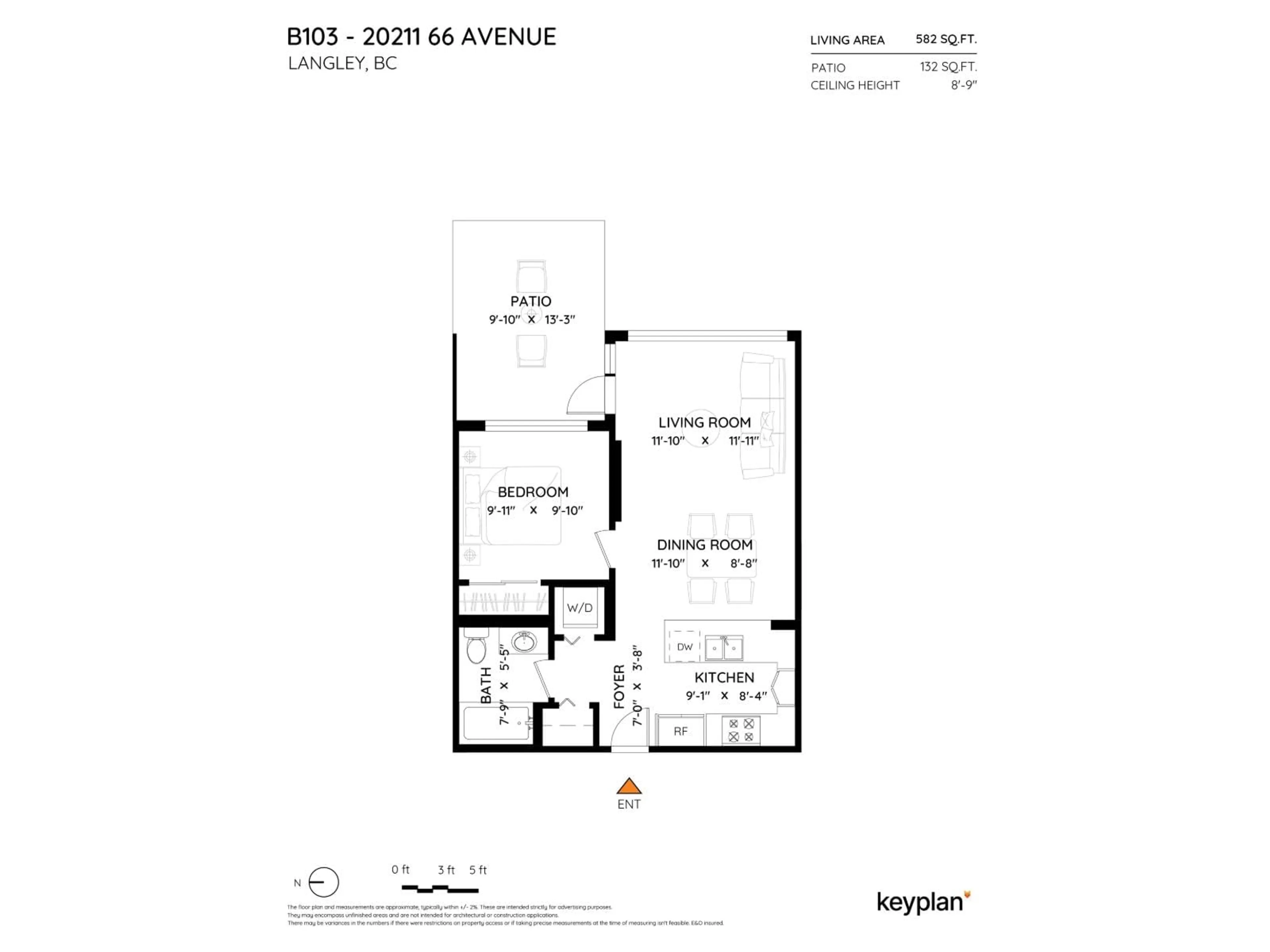 Floor plan for B103 - 20211 66, Langley British Columbia V2Y0L4