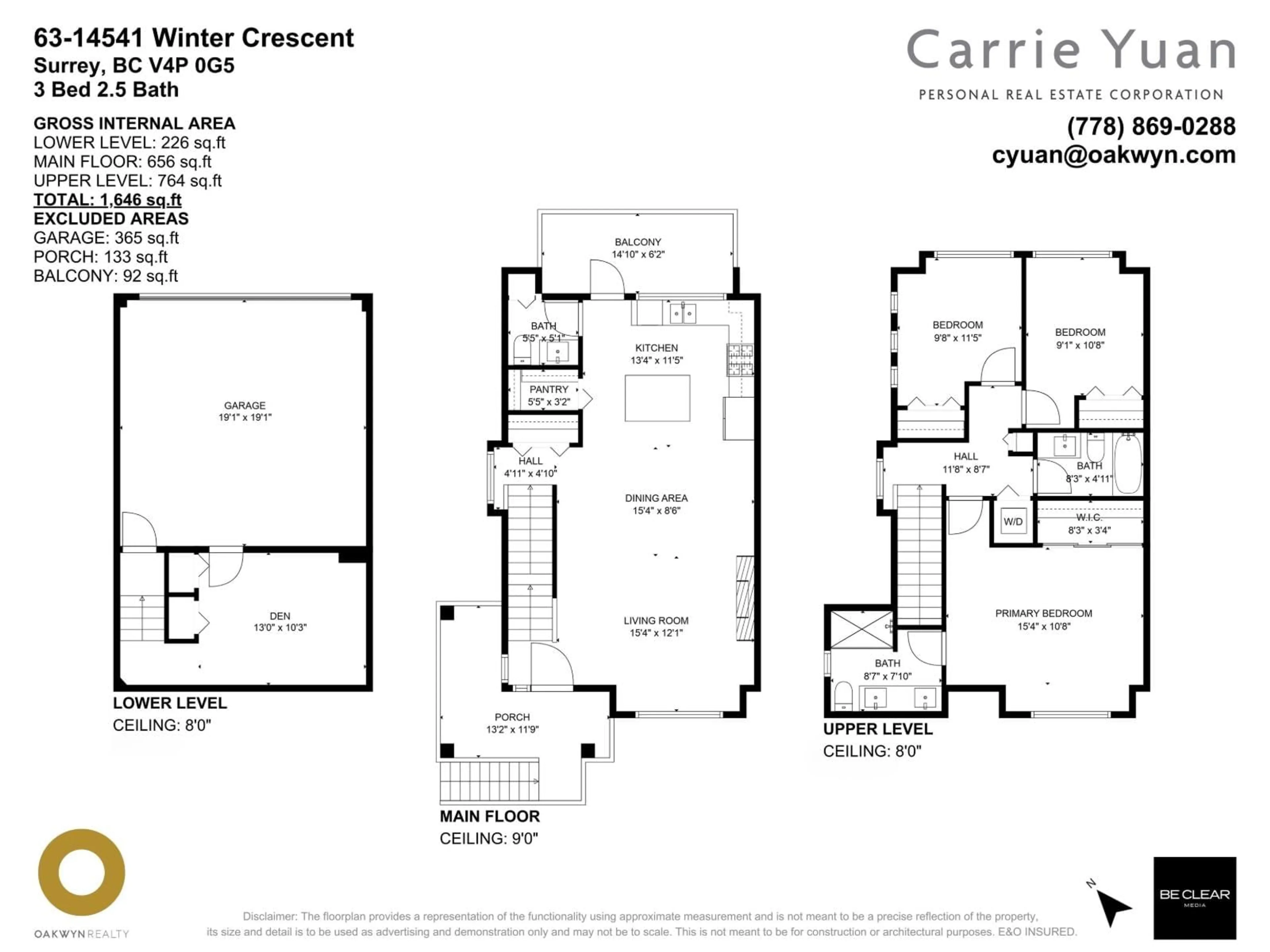 Floor plan for 63 - 14541 WINTER, Surrey British Columbia V4P0G5