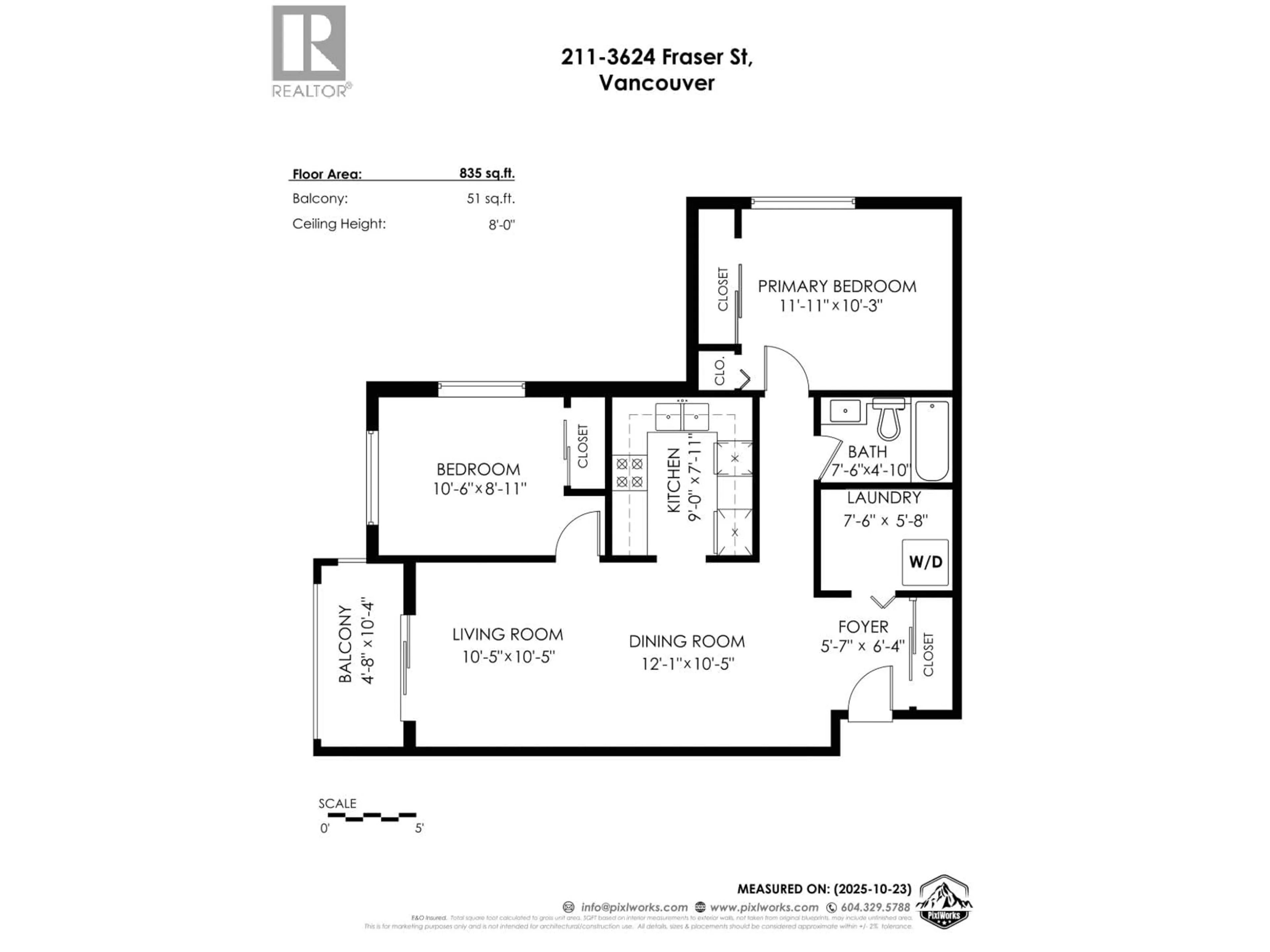 Floor plan for 211 - 3624 FRASER STREET, Vancouver British Columbia V5V4C8