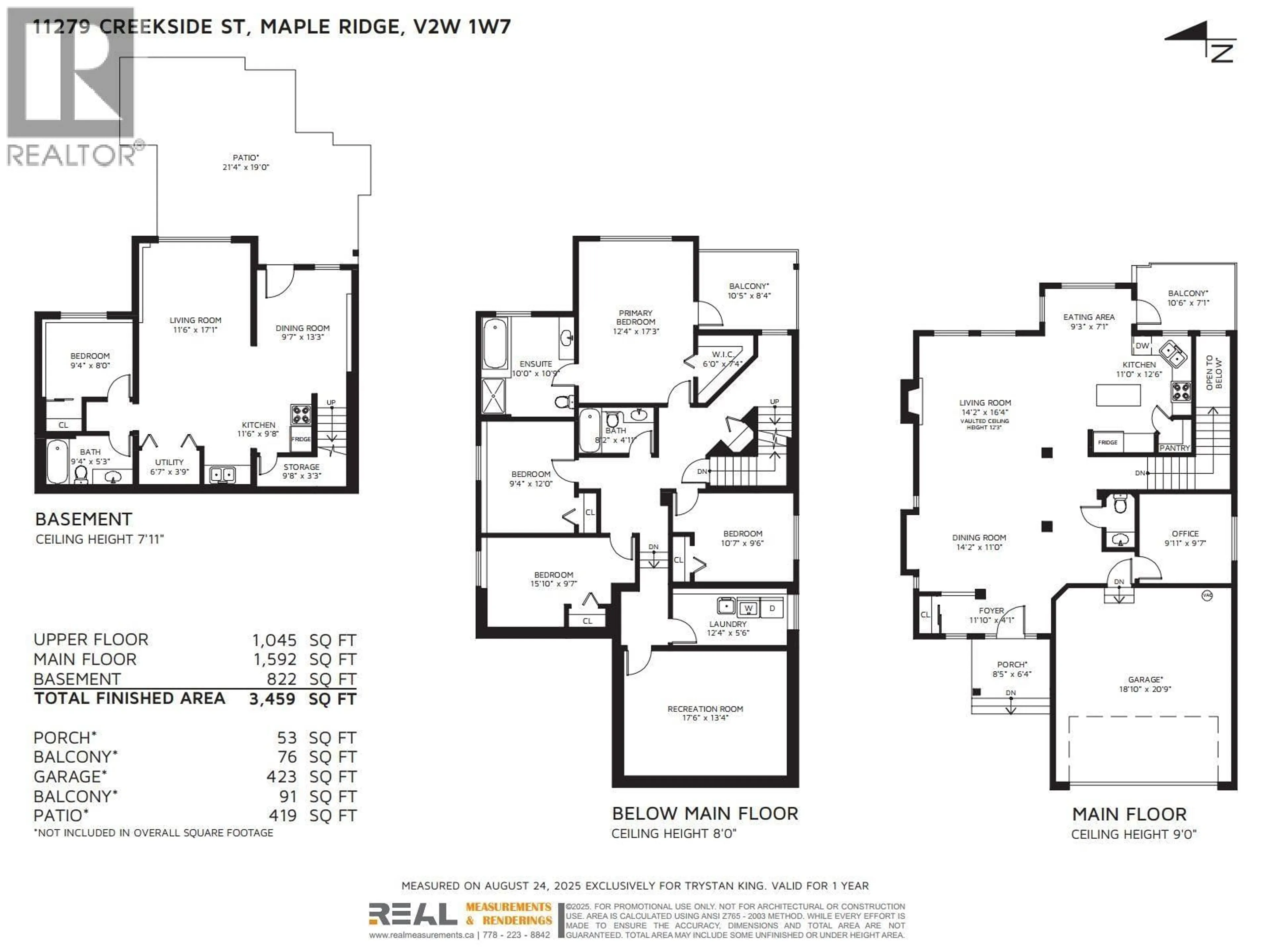Floor plan for 11279 CREEKSIDE STREET, Maple Ridge British Columbia V2W1W7