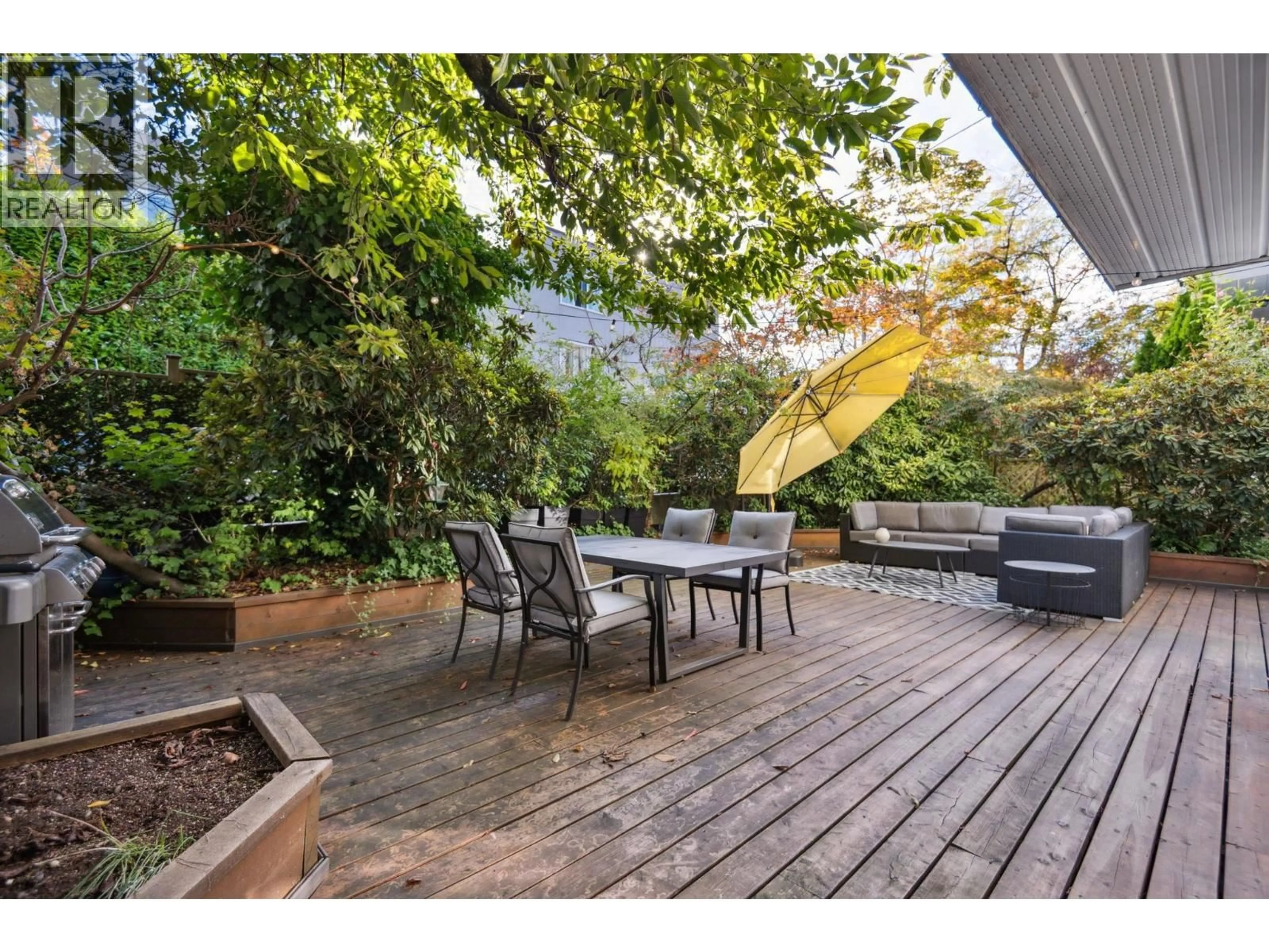 Patio, forest/trees view for 101 - 1696 10TH AVENUE, Vancouver British Columbia V6J2A1