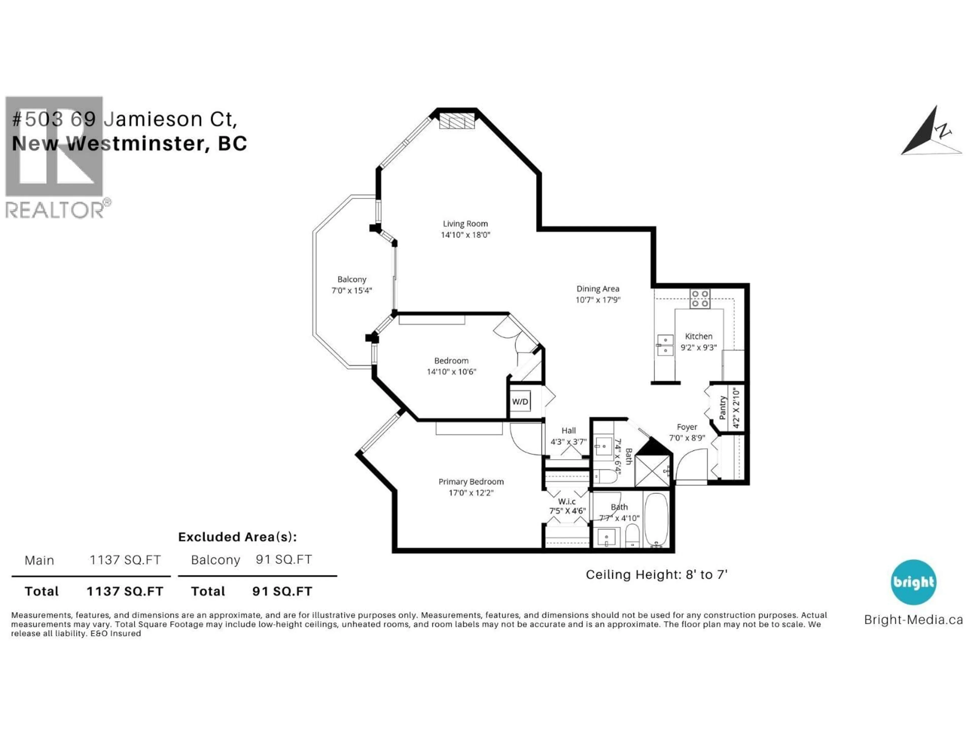 Floor plan for 503 - 69 JAMIESON COURT, New Westminster British Columbia V3L5R3
