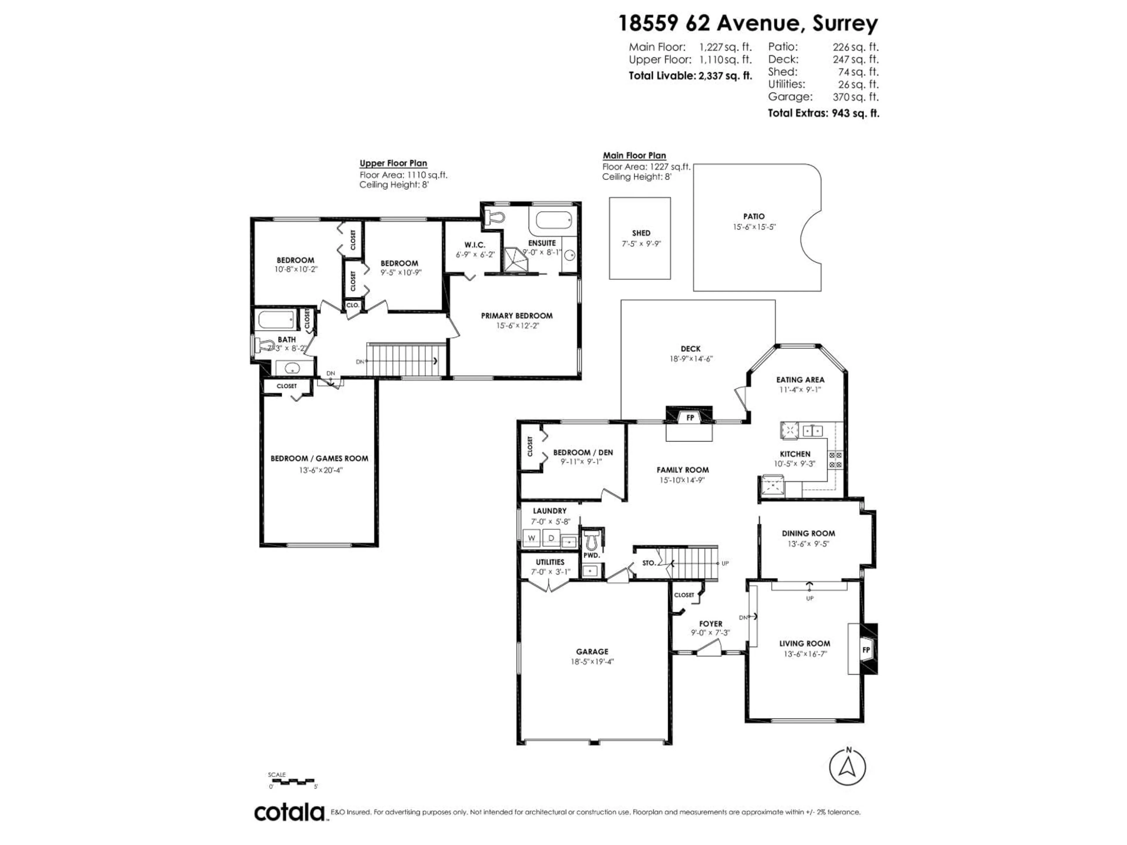 Floor plan for 18559 62, Surrey British Columbia V3S7R1