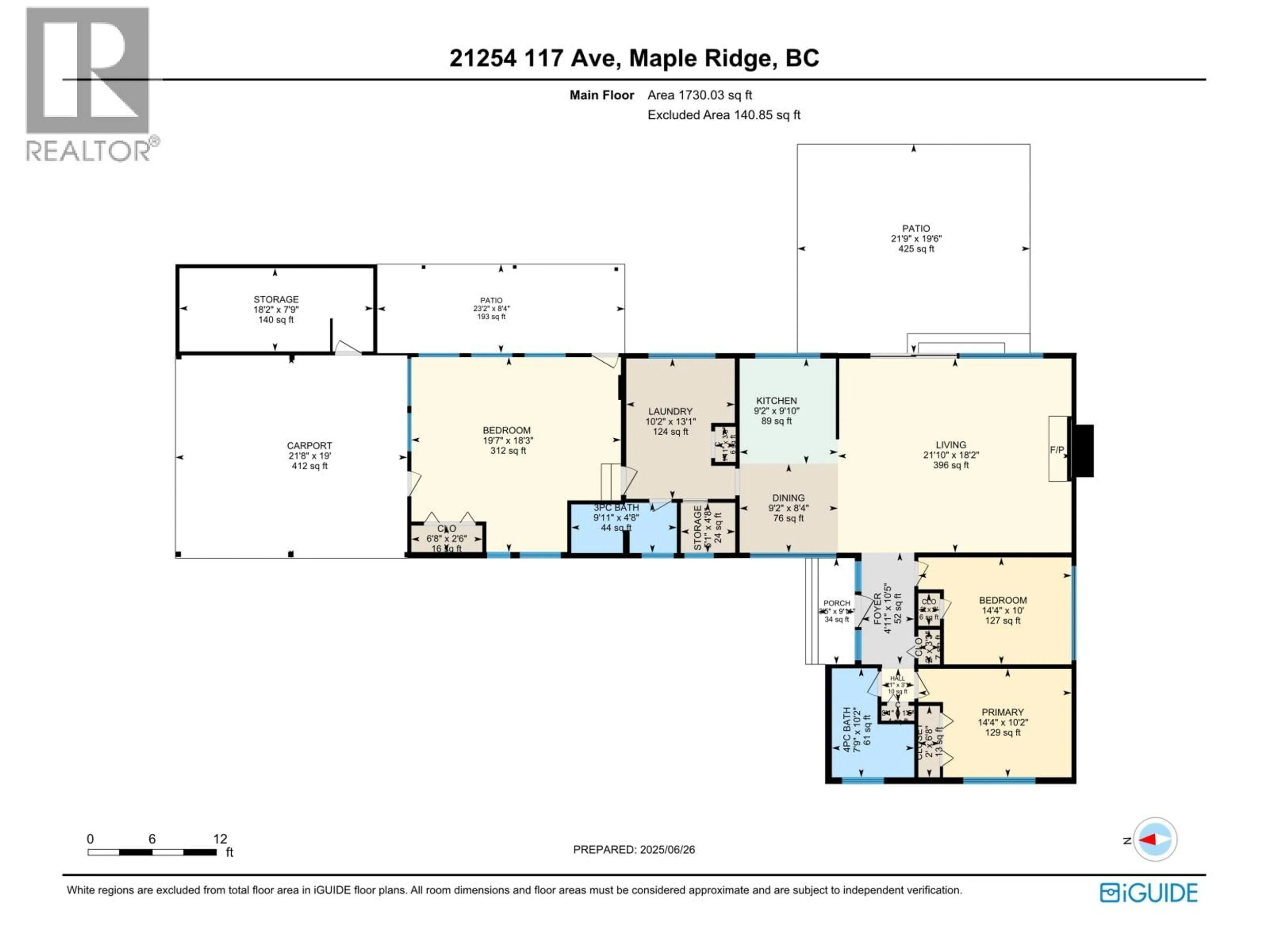 Floor plan for 21254 117 AVENUE, Maple Ridge British Columbia V2X2H4