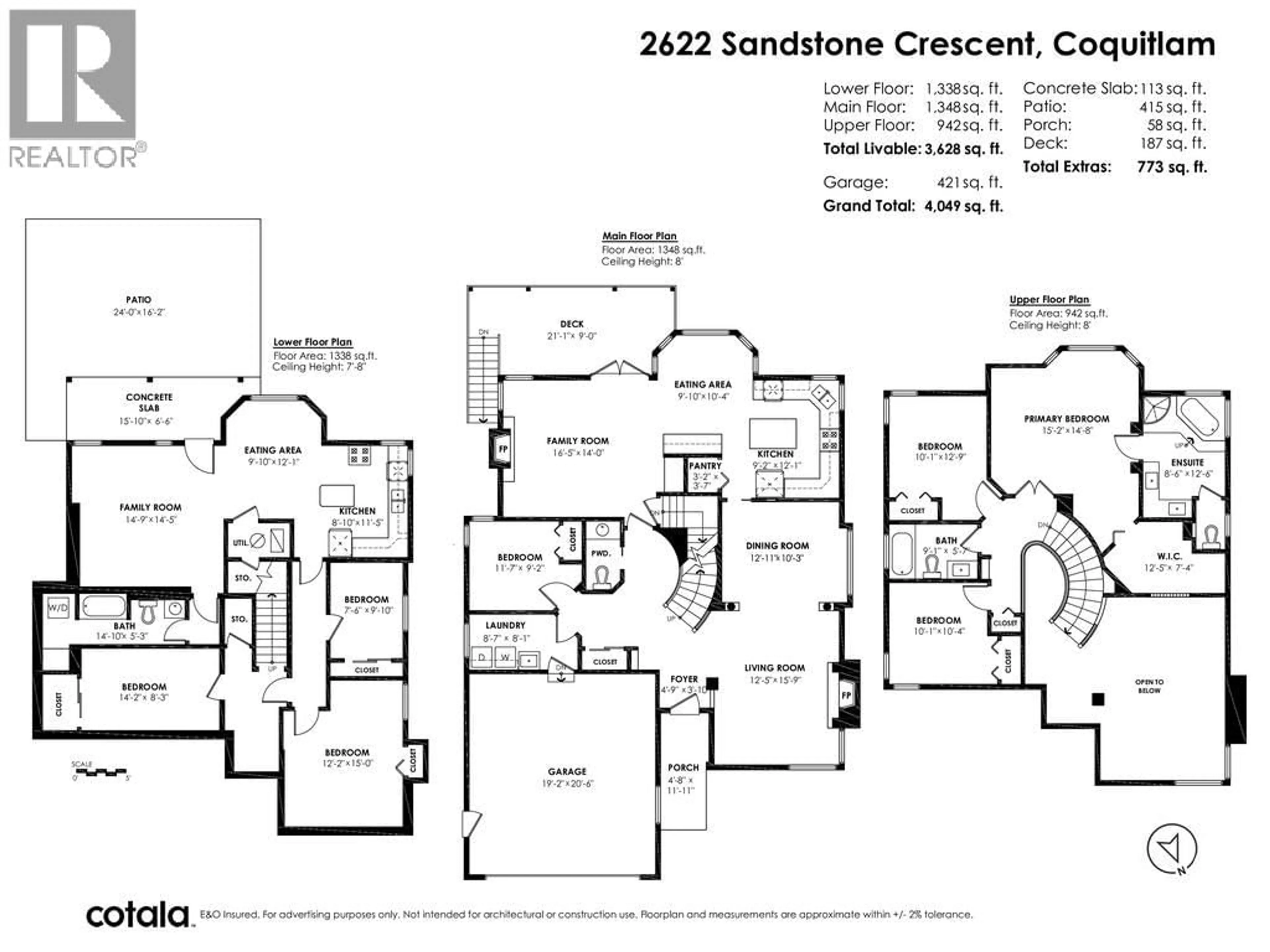 Floor plan for 2622 SANDSTONE CRESCENT, Coquitlam British Columbia V3E2T8