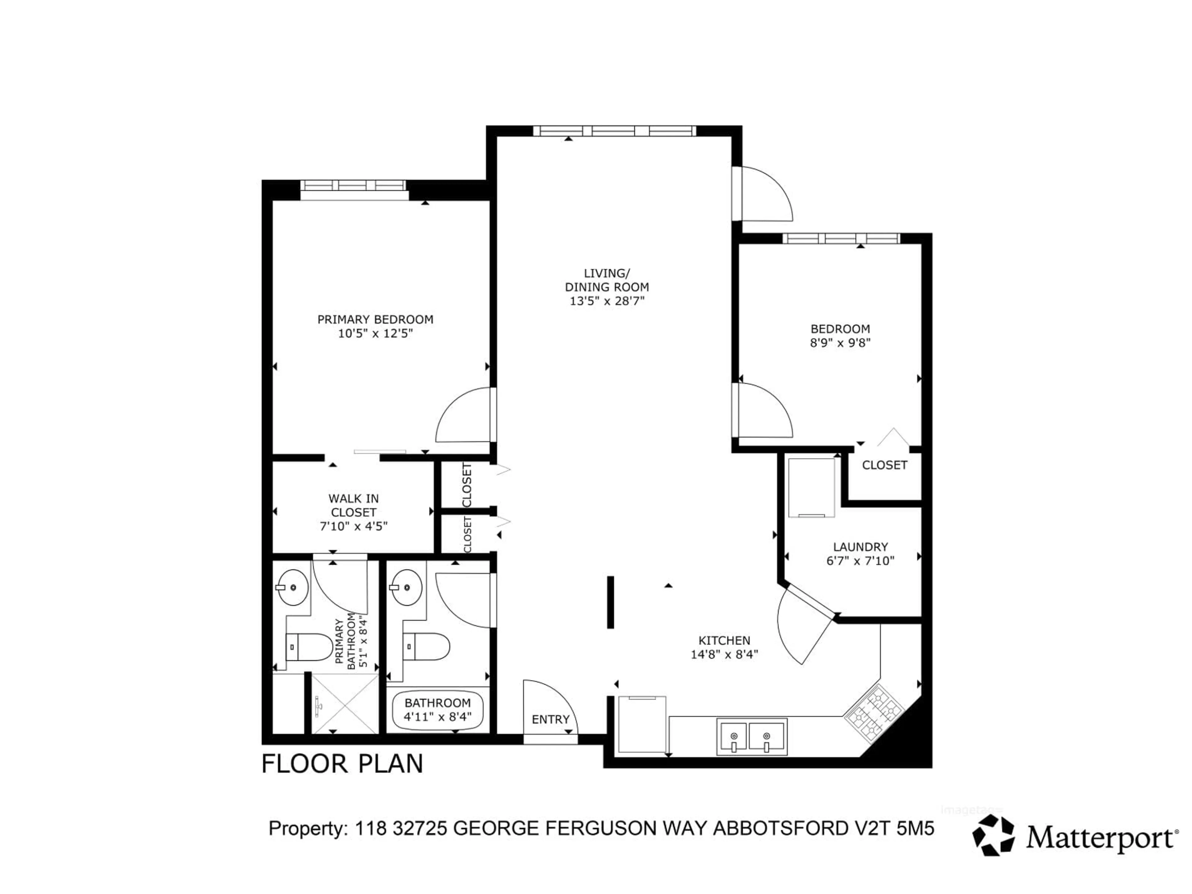 Floor plan for 118 - 32725 GEORGE FERGUSON, Abbotsford British Columbia V2T5M5