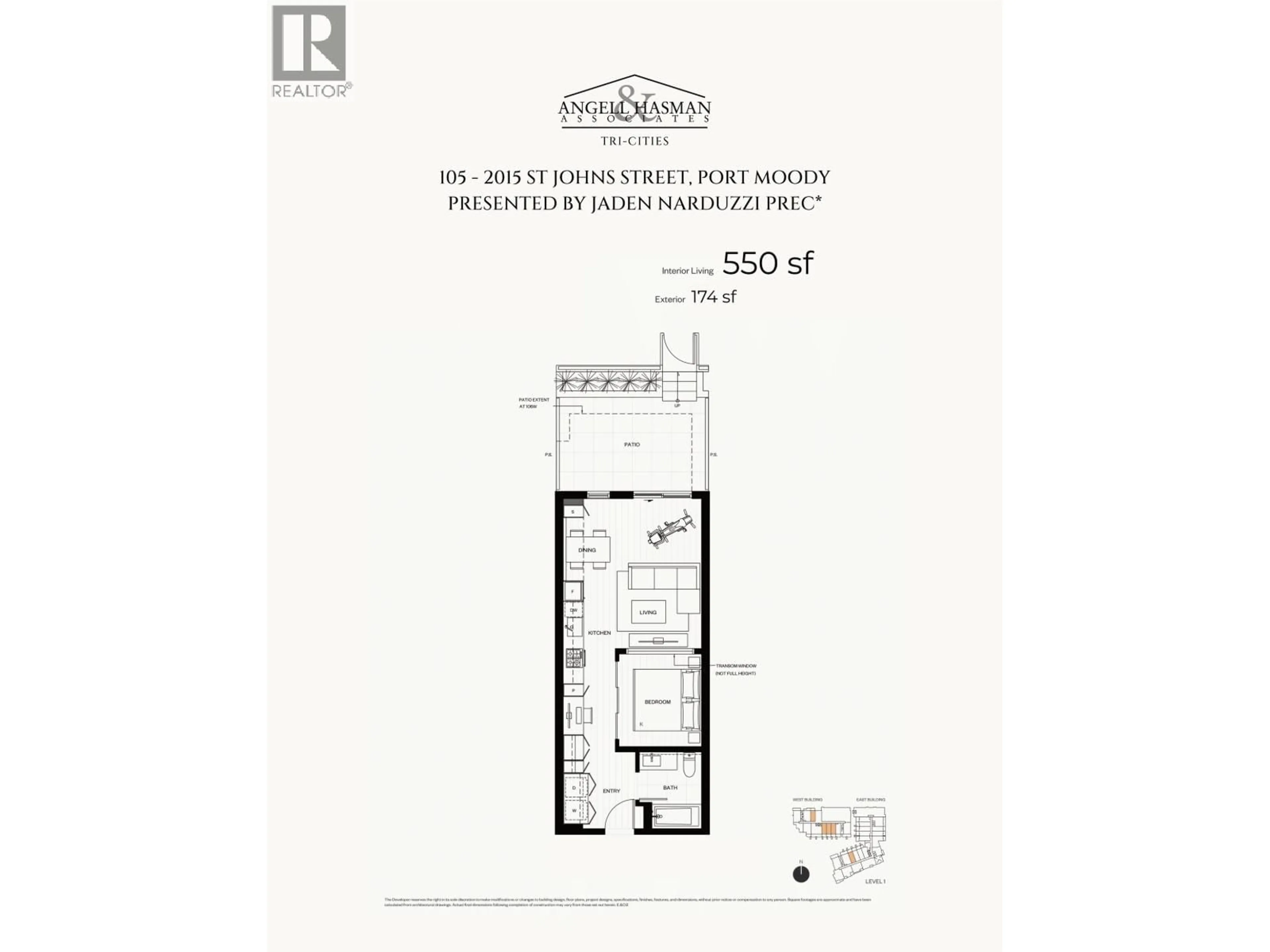 Floor plan for 105 - 2015 ST. JOHNS STREET, Port Moody British Columbia V3H0N5
