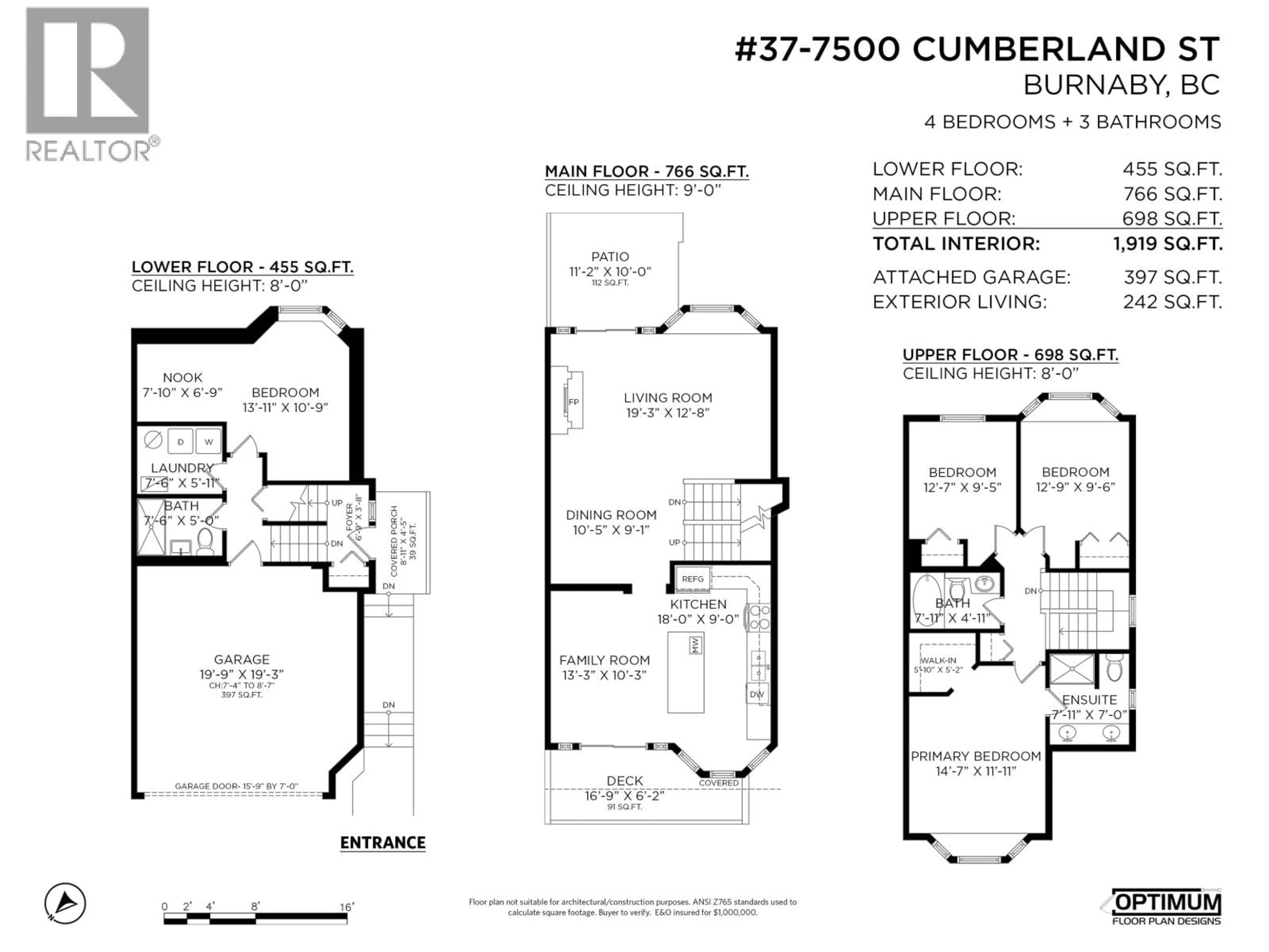 Floor plan for 37 - 7500 CUMBERLAND STREET, Burnaby British Columbia V3N4Z9