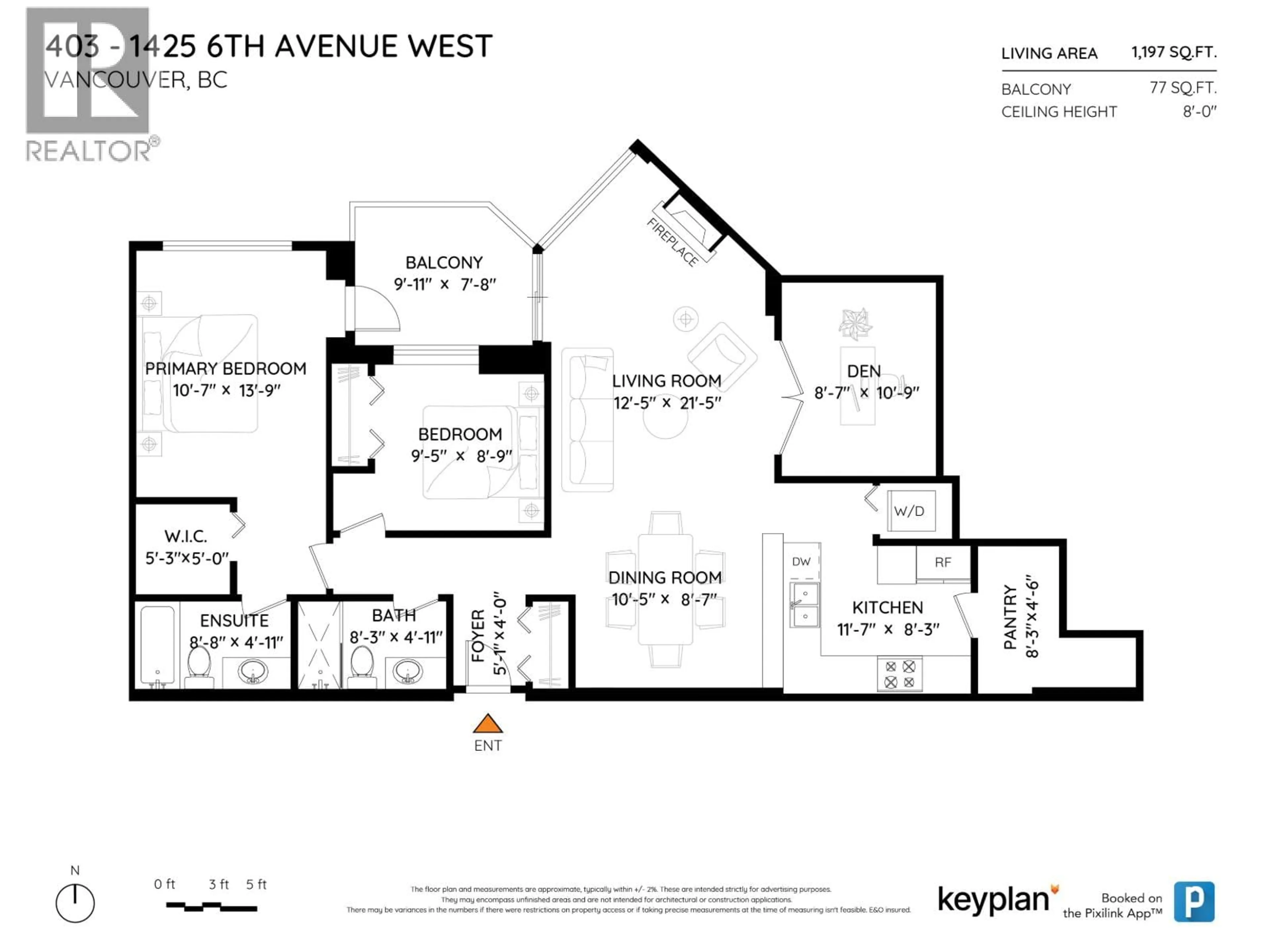 Floor plan for 403 - 1425 6TH AVENUE, Vancouver British Columbia V6H4G5