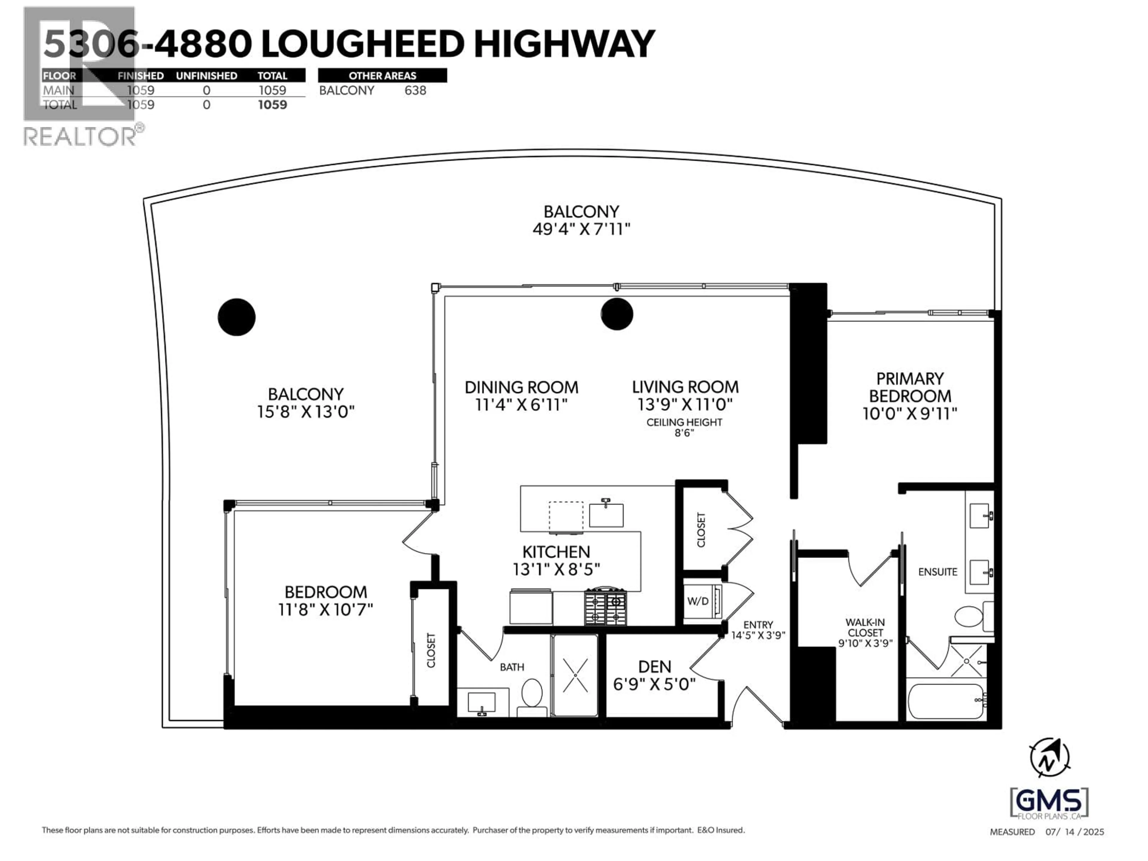 Floor plan for 5306 - 4880 LOUGHEED HIGHWAY, Burnaby British Columbia V5C0N1