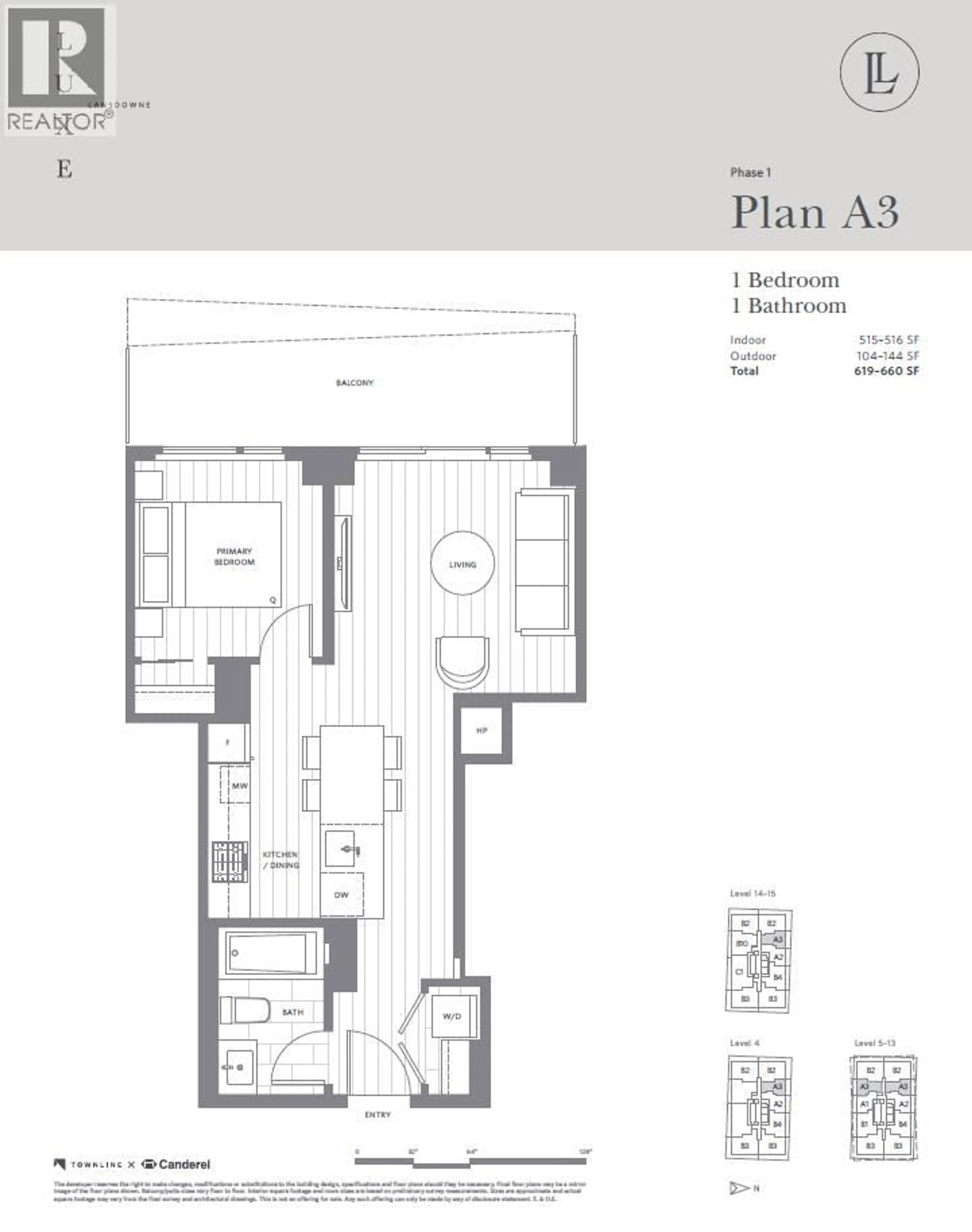 Floor plan for 507 - 5593 NO. 3 ROAD, Richmond British Columbia V6X0X6