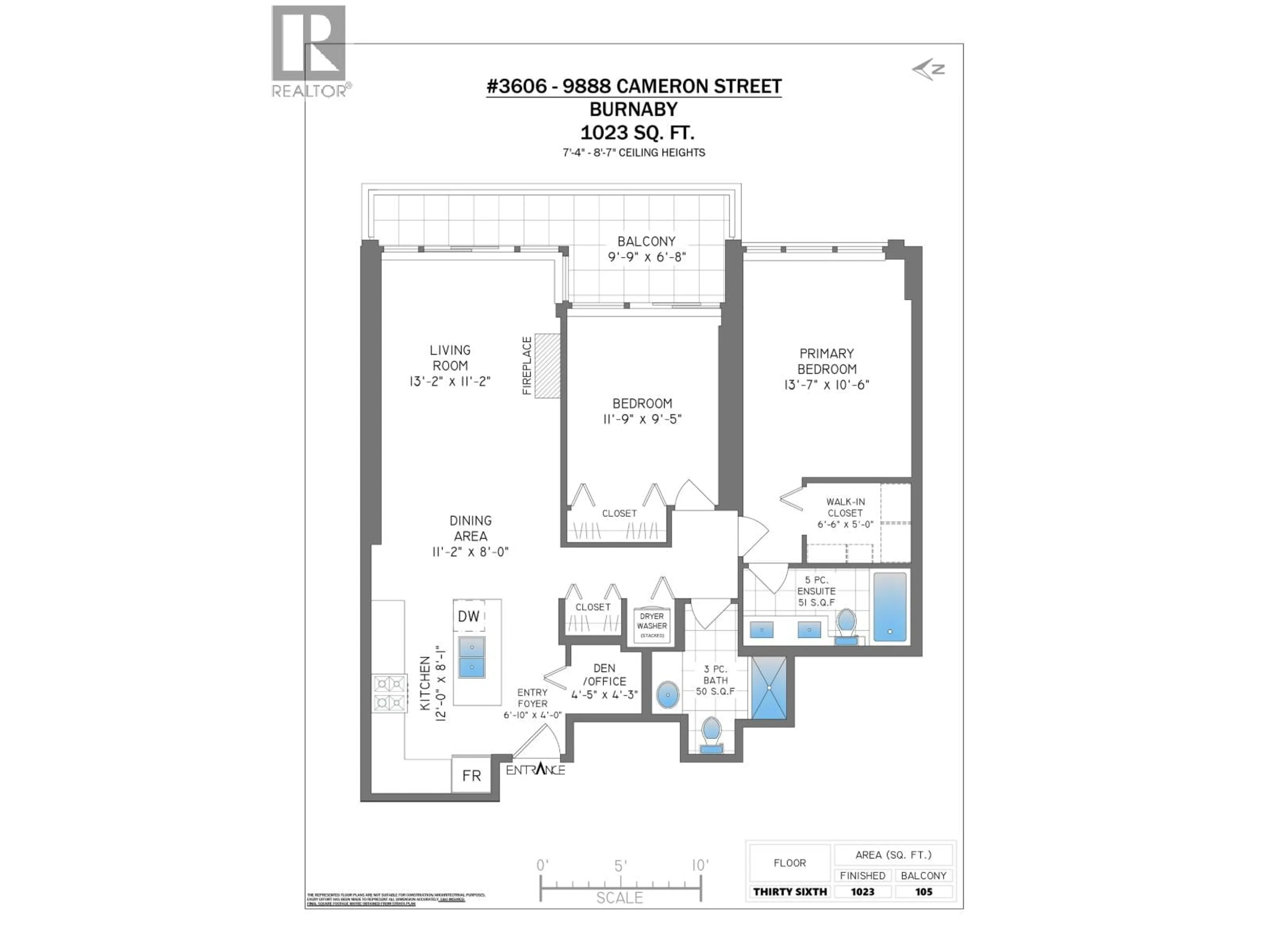Floor plan for 3606 - 9888 CAMERON STREET, Burnaby British Columbia V3J0A4