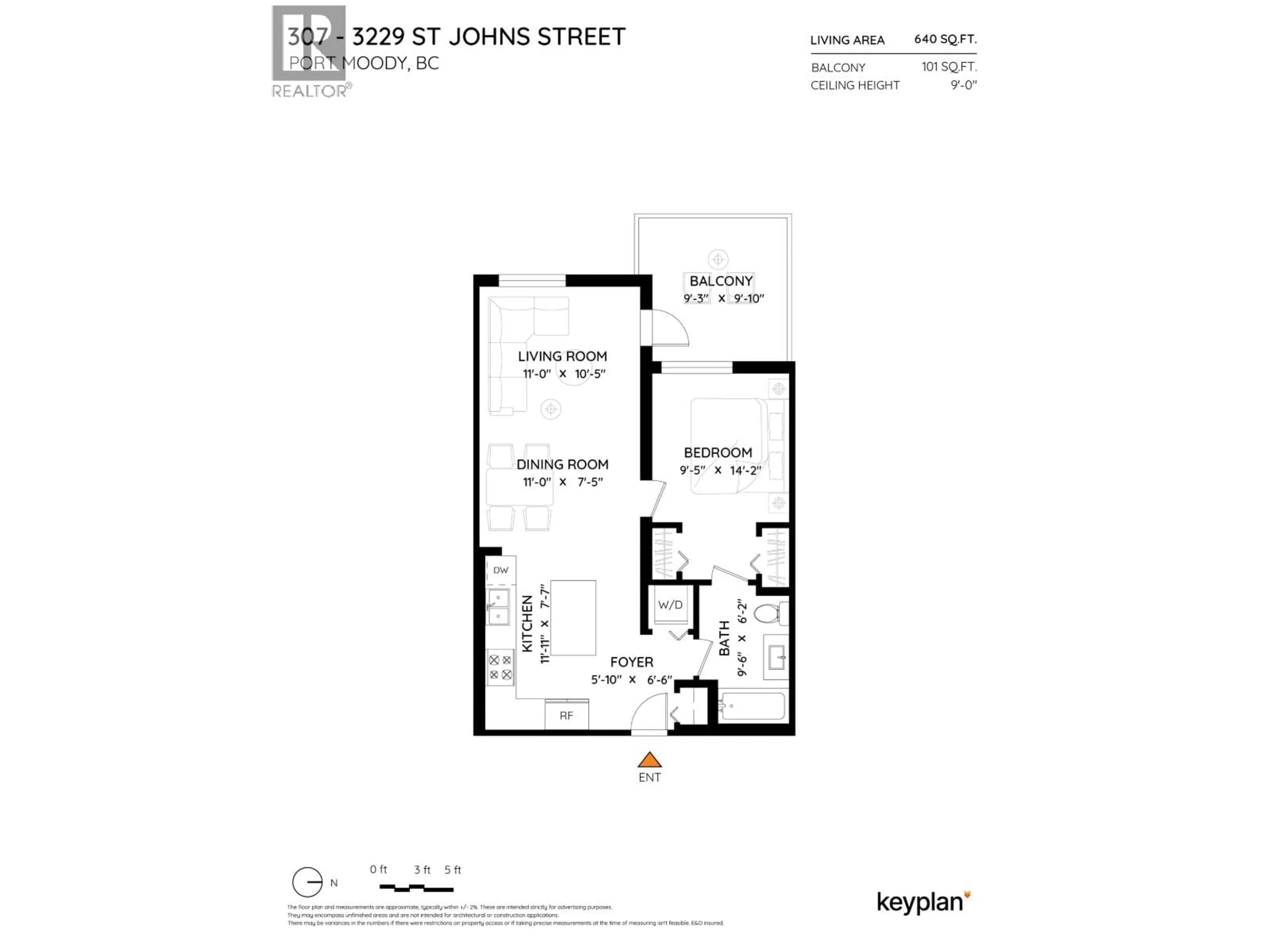 Floor plan for 307 - 3229 ST JOHNS STREET, Port Moody British Columbia V3H0M4