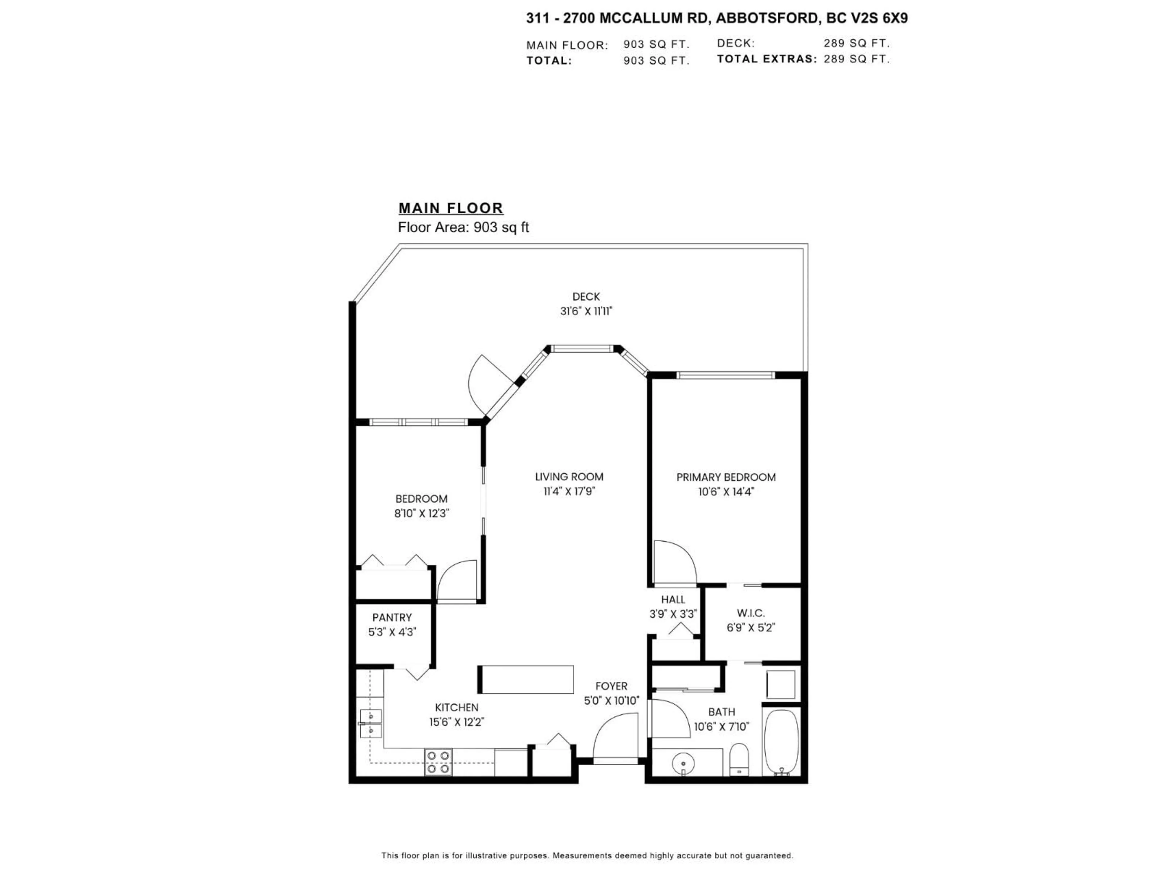 Floor plan for 311 - 2700 MCCALLUM, Abbotsford British Columbia V2S6X9