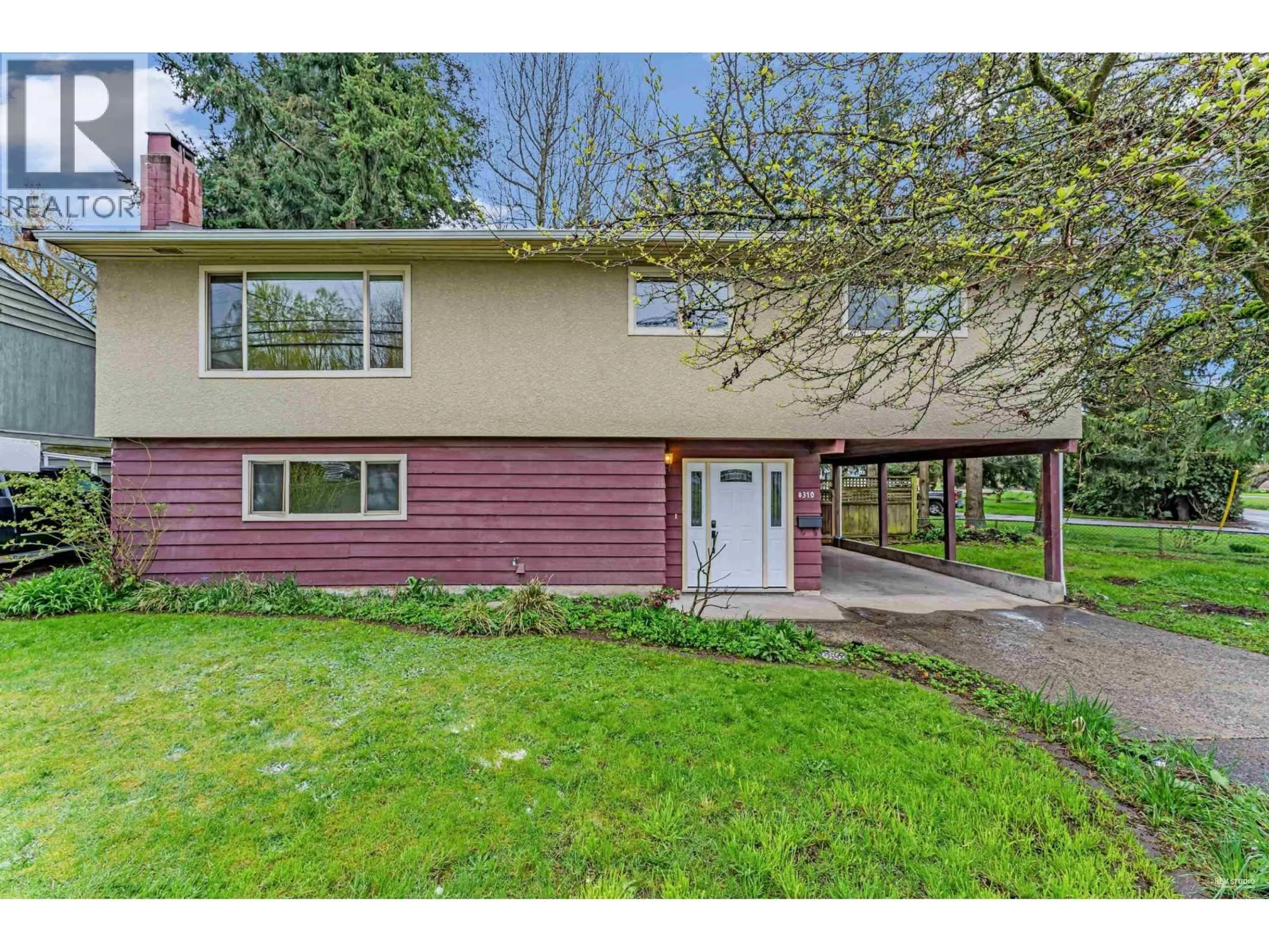 Home with vinyl exterior material, street for 4310 RIVER ROAD, Delta British Columbia V4K1S1