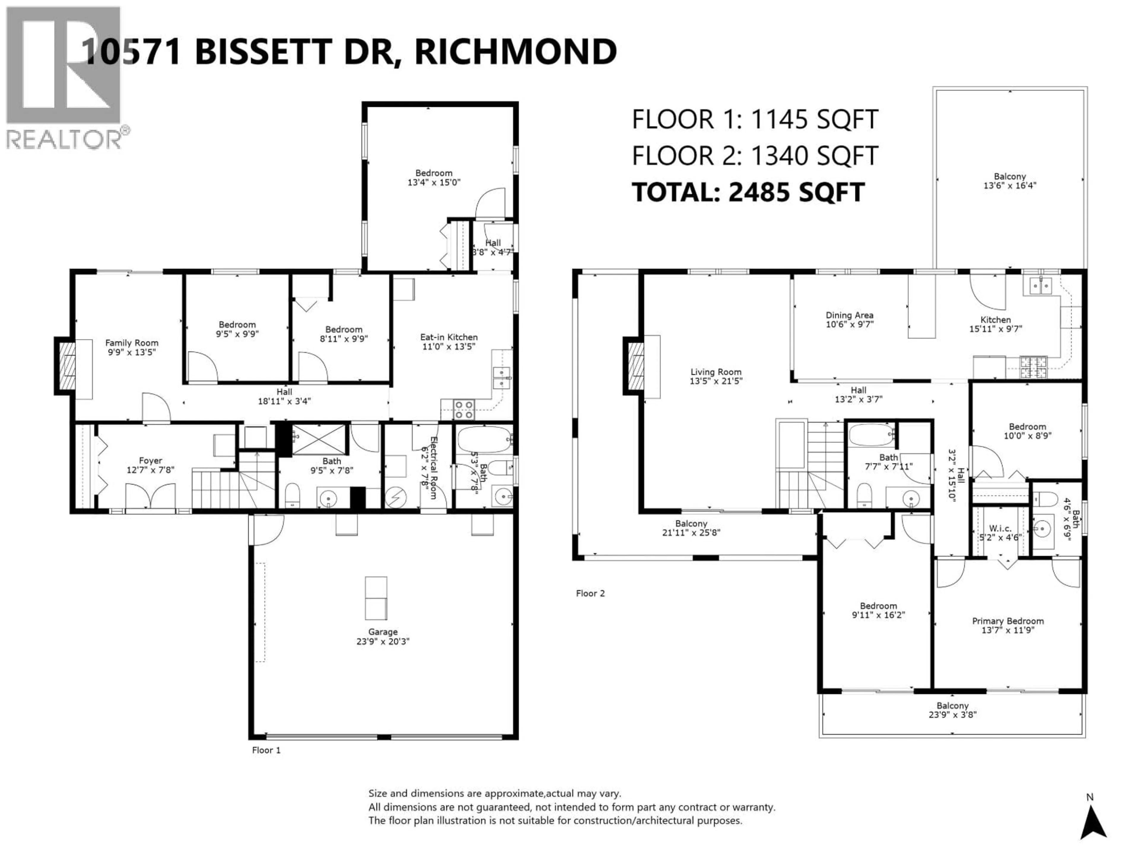 Floor plan for 10571 BISSETT DRIVE, Richmond British Columbia V7A4K8
