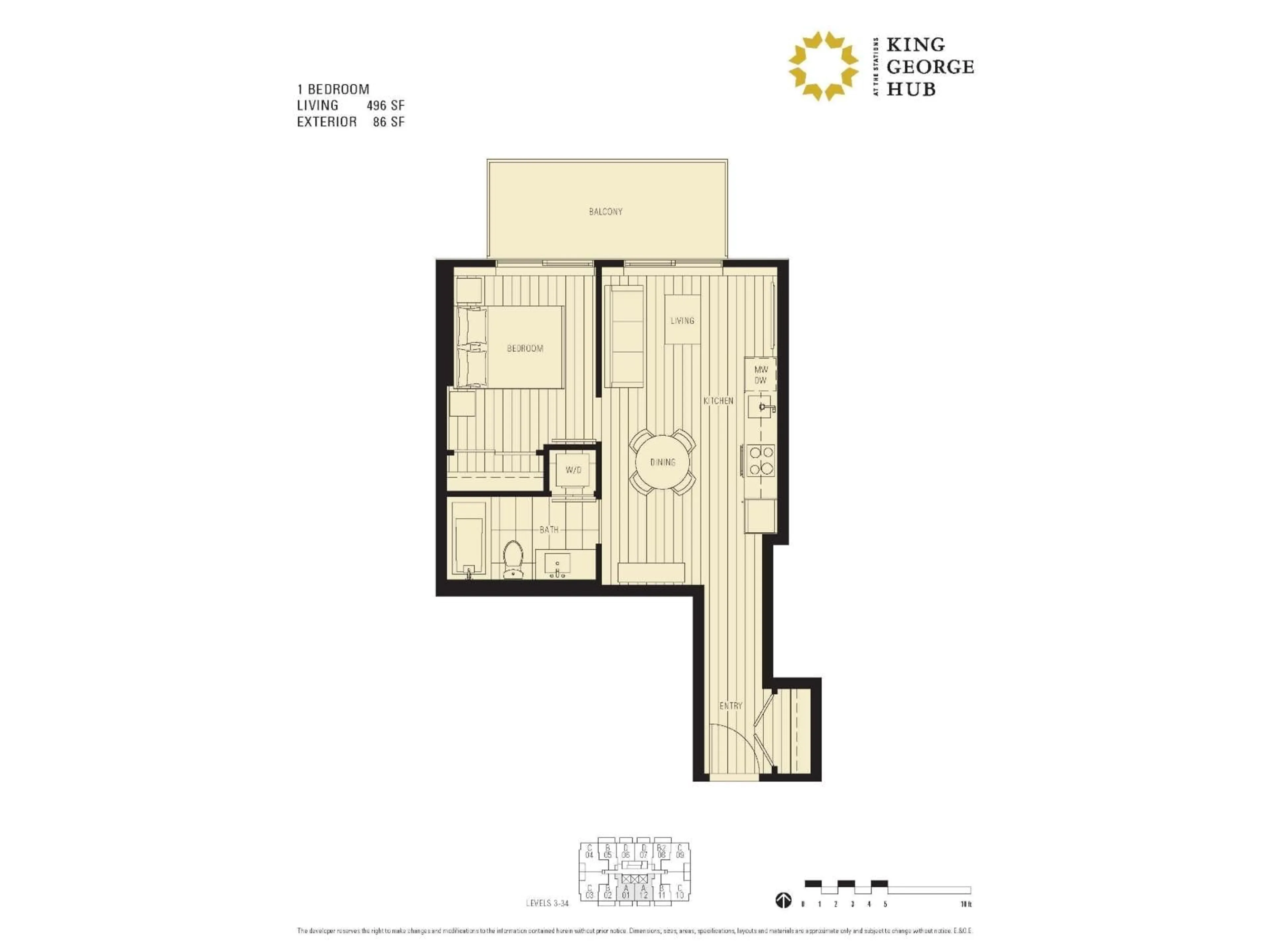 Floor plan for 2301 - 13615 FRASER, Surrey British Columbia V3T0P7