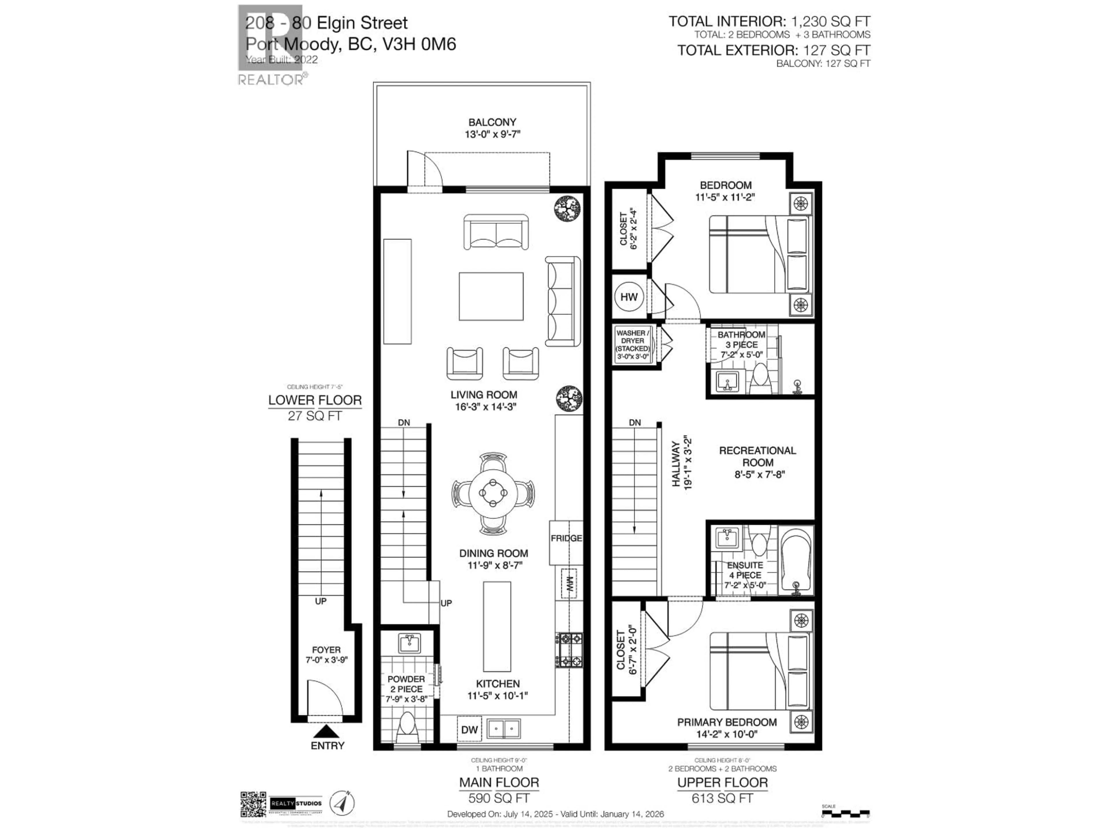 Floor plan for 208 - 80 ELGIN STREET, Port Moody British Columbia V3H0M6