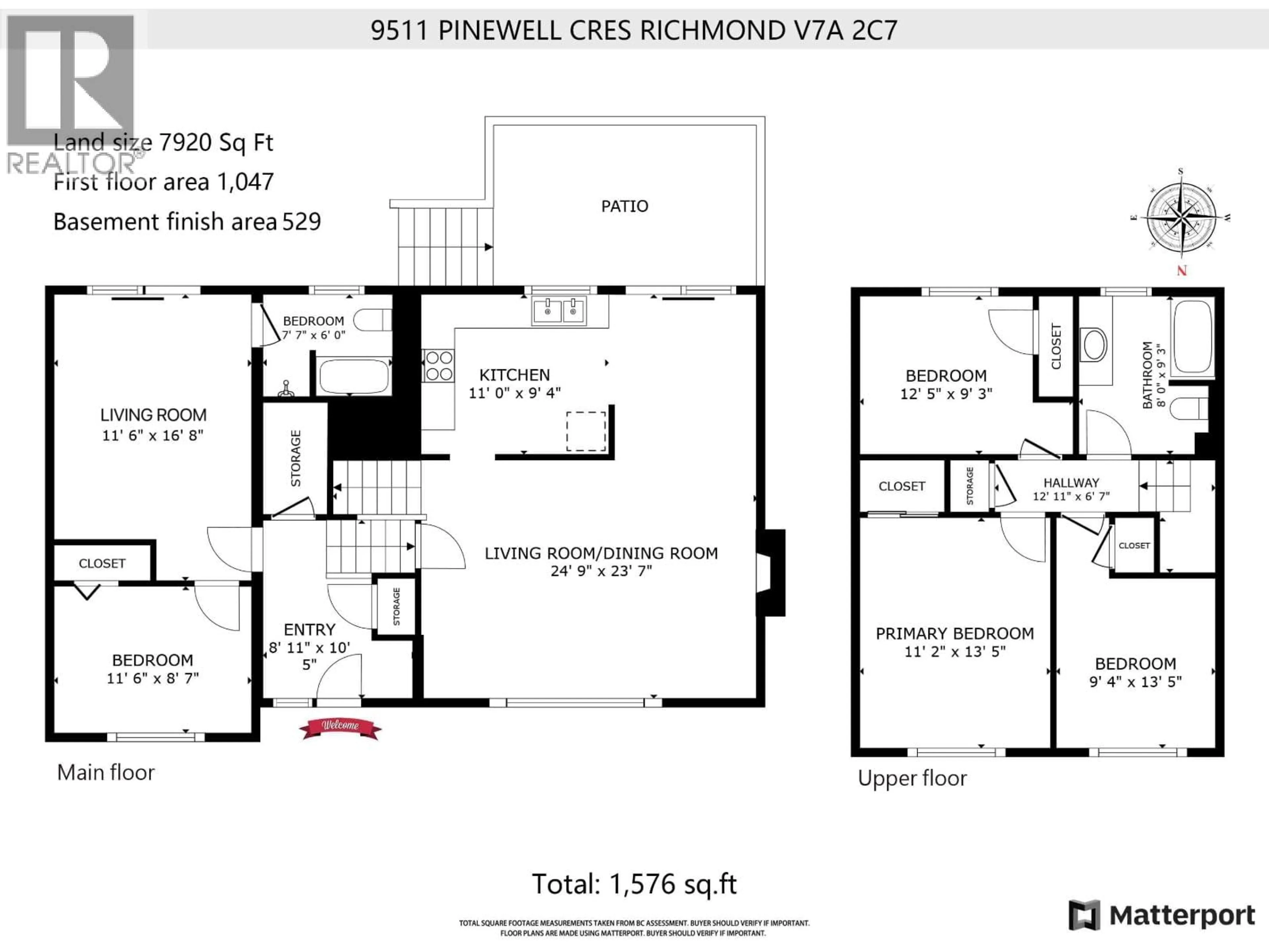 Floor plan for 9511 PINEWELL CRESCENT, Richmond British Columbia V7A2C7