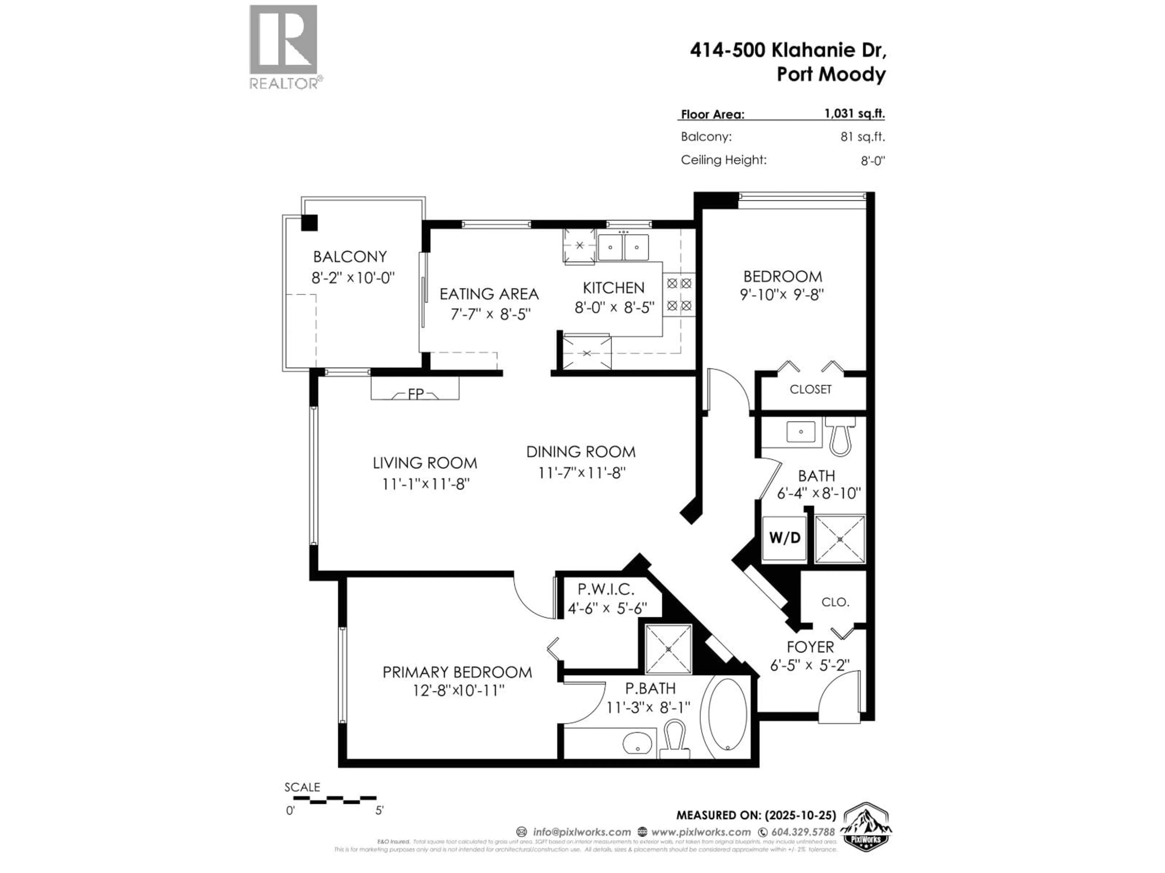 Floor plan for 414 - 500 KLAHANIE DRIVE, Port Moody British Columbia V3H5L1
