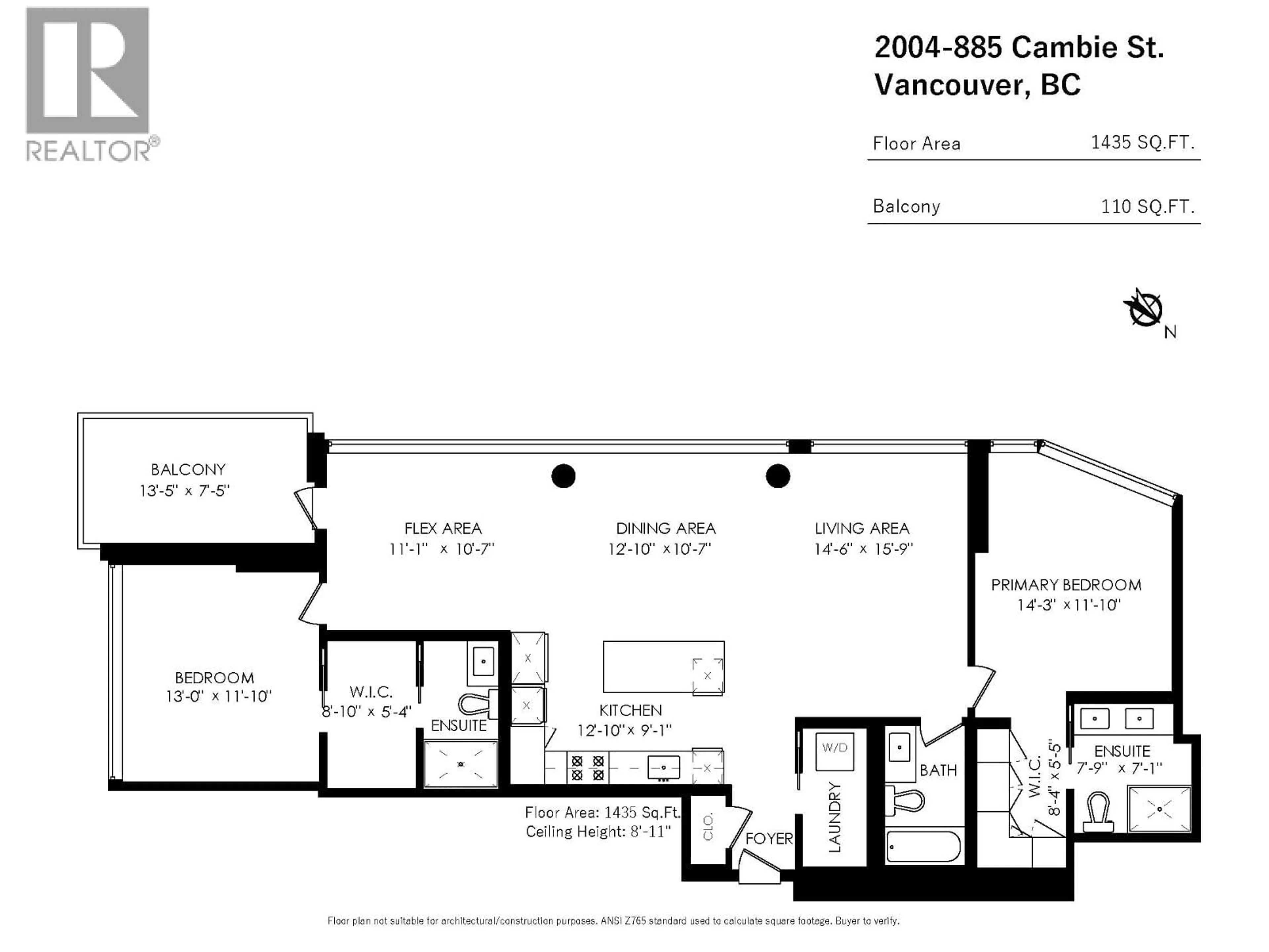 Floor plan for 2004 - 885 CAMBIE STREET, Vancouver British Columbia V6B0R6