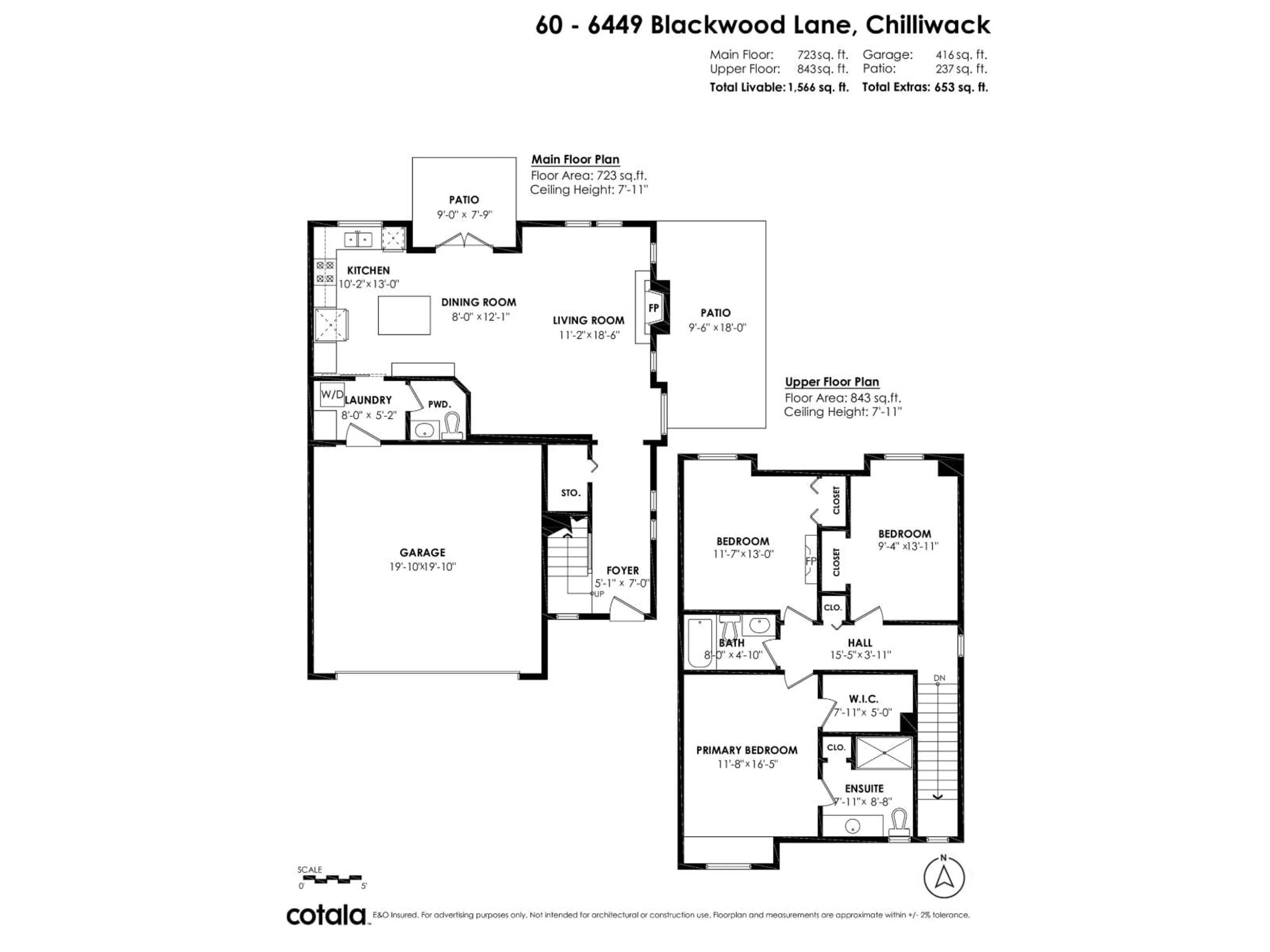 Floor plan for 60 - 6449 BLACKWOOD LANE, Chilliwack British Columbia V2R5X5