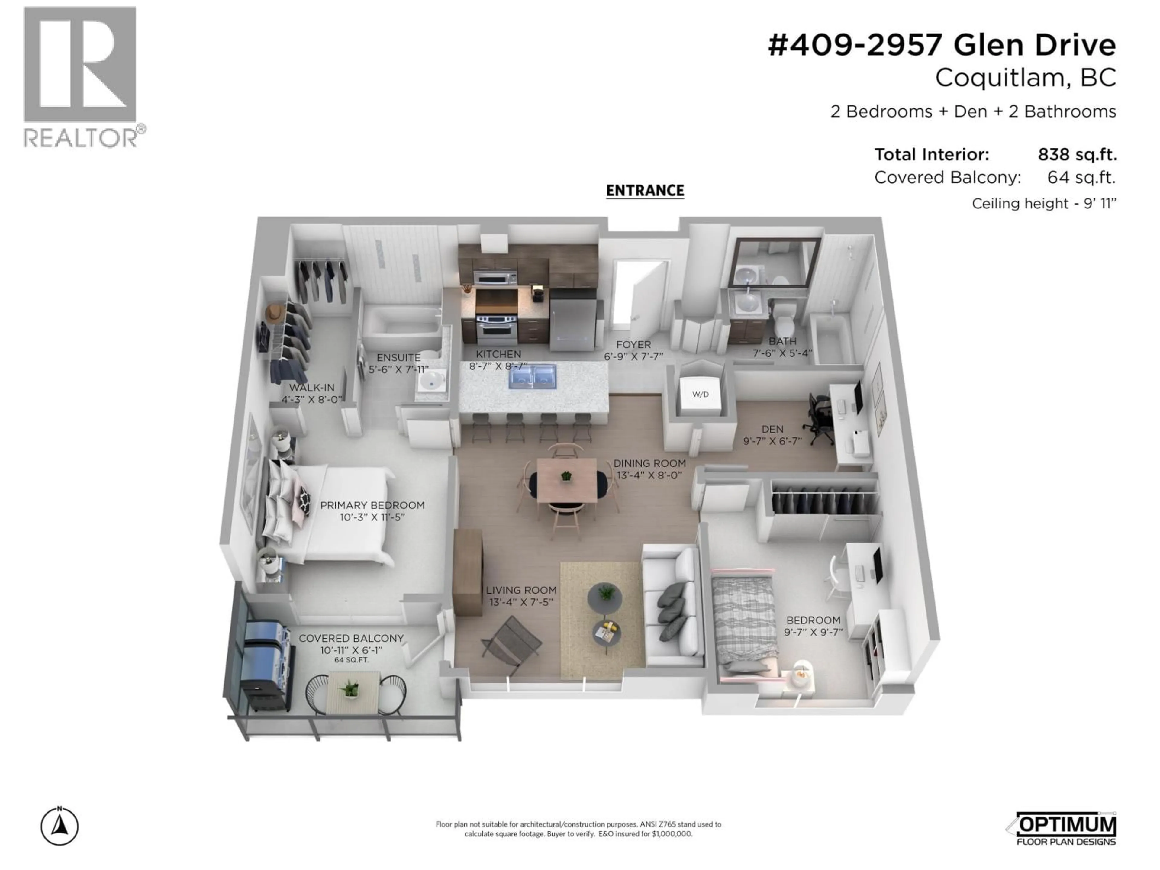 Floor plan for 409 - 2957 GLEN DRIVE, Coquitlam British Columbia V3B0B5