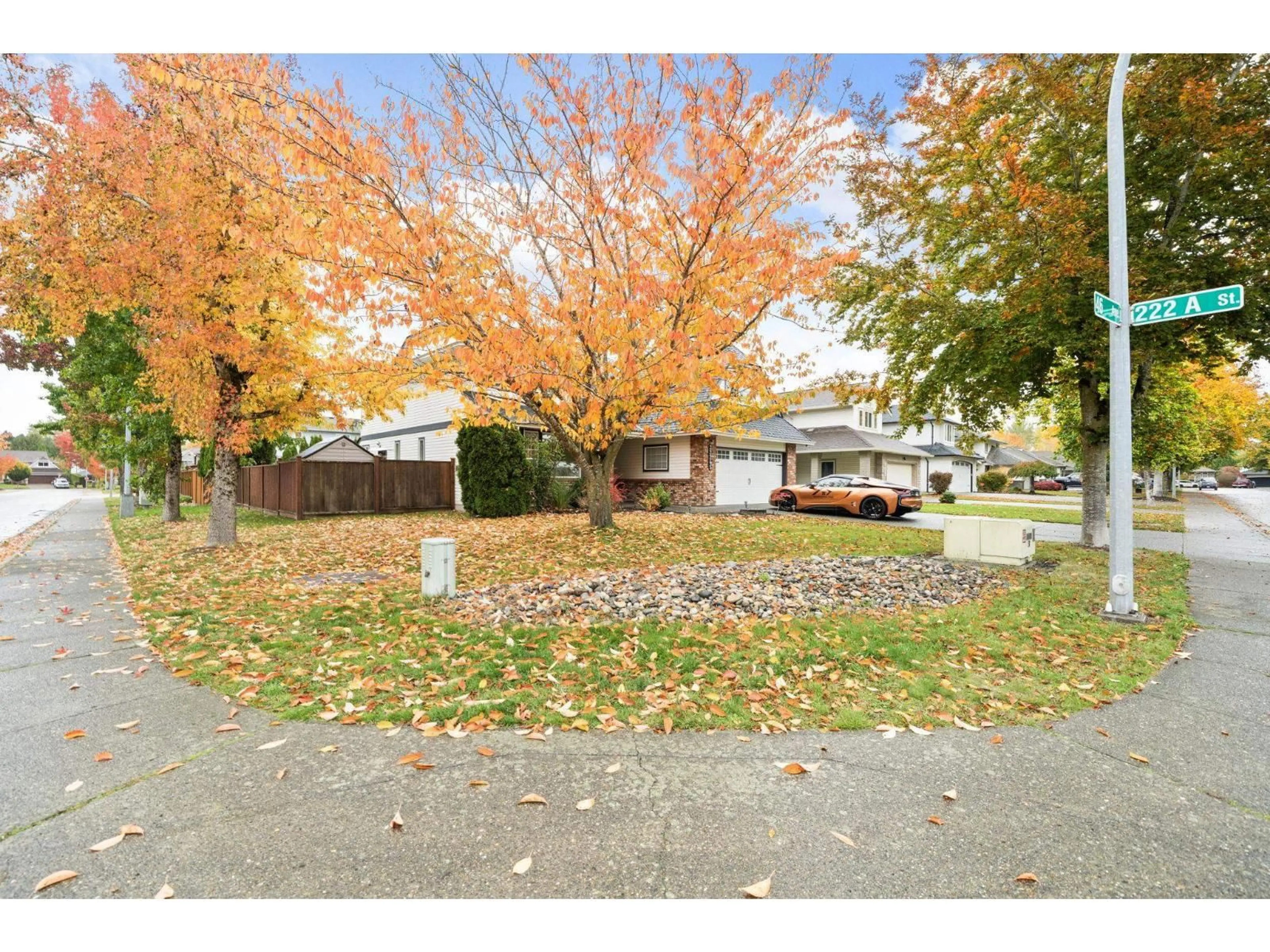 A pic from outside/outdoor area/front of a property/back of a property/a pic from drone, street for 22245 46, Langley British Columbia V2Z1M4