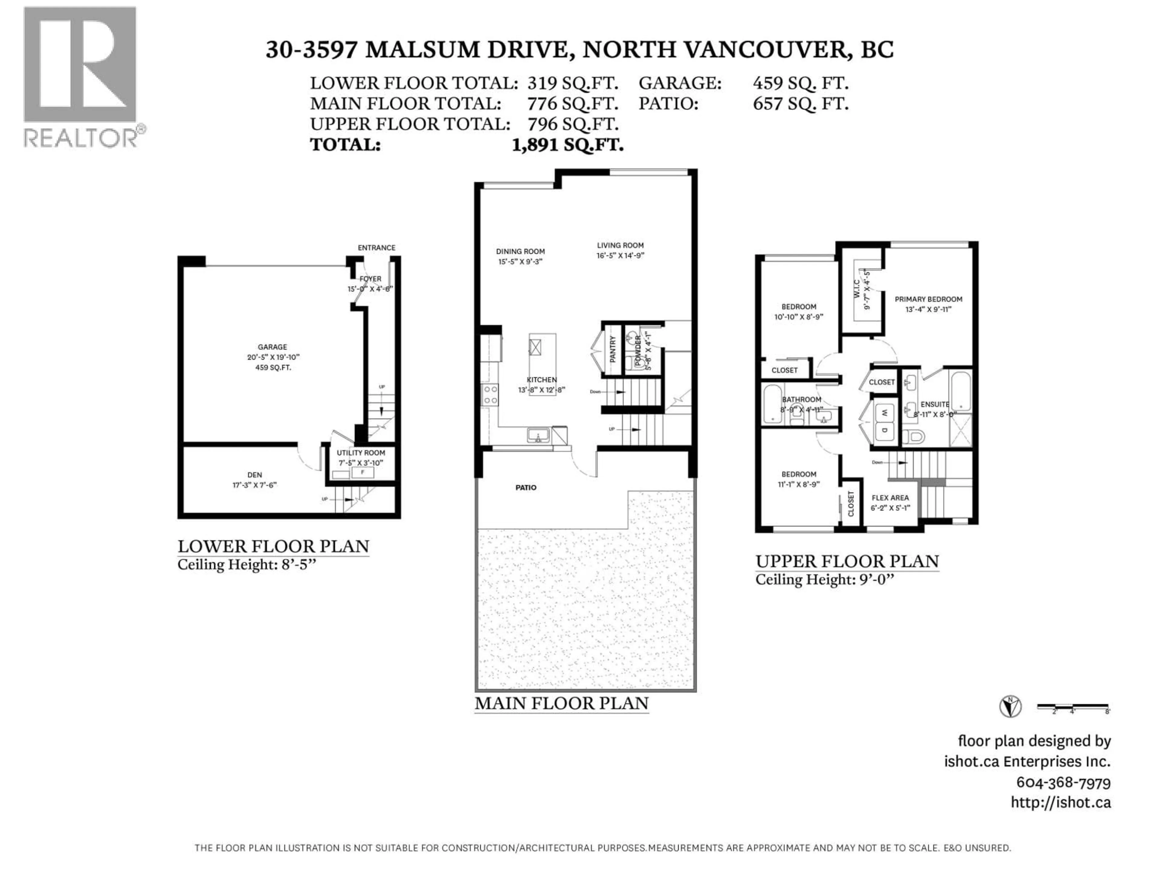 Floor plan for 30 - 3597 MALSUM DRIVE, North Vancouver British Columbia V7G0B2